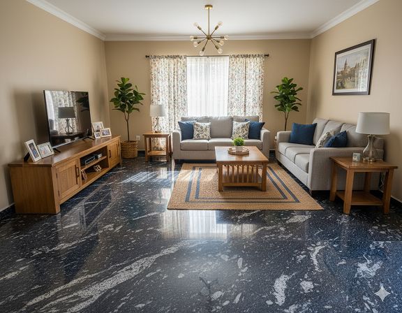 Inspiration image of Blue Granite in a room, view 1