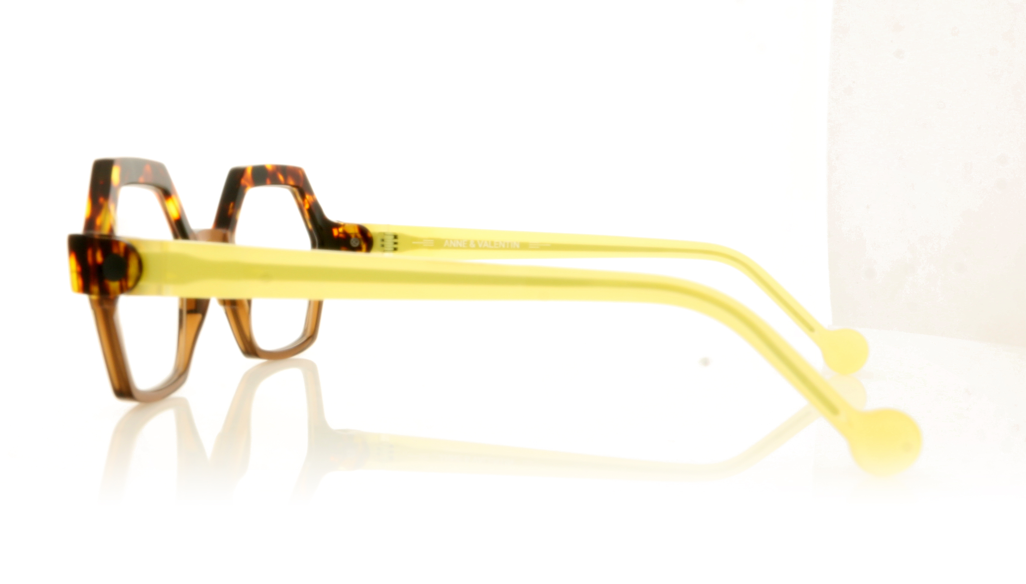 Anne & Valentin Pinky Tort Yellow 8A27 Glasses