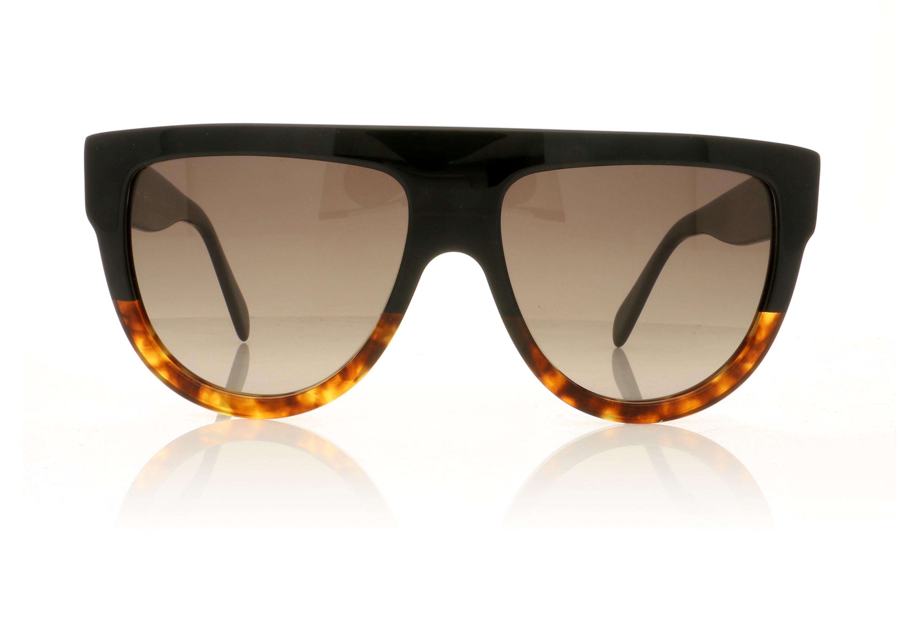 Celine CL4001IN Black/Havana/Grey Green Lenses 05F Sunglasses