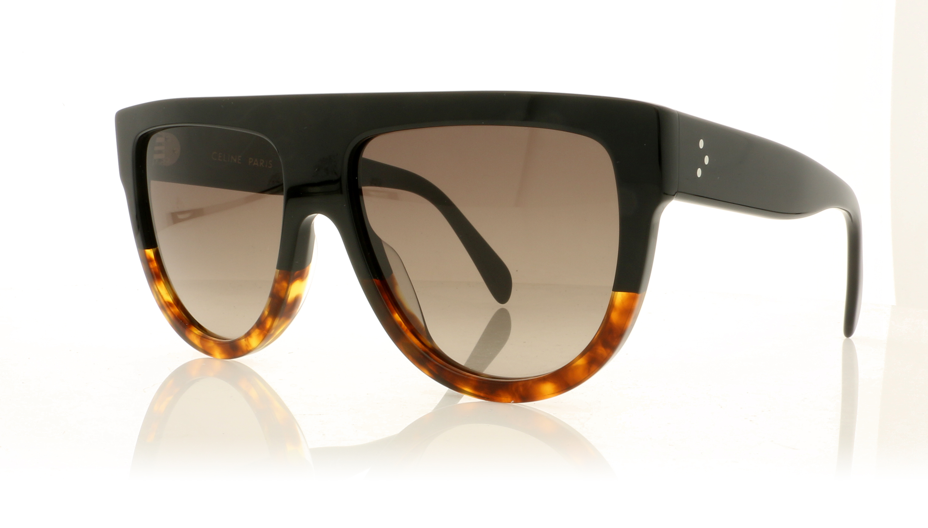 Celine CL4001IN Black/Havana/Grey Green Lenses 05F Sunglasses