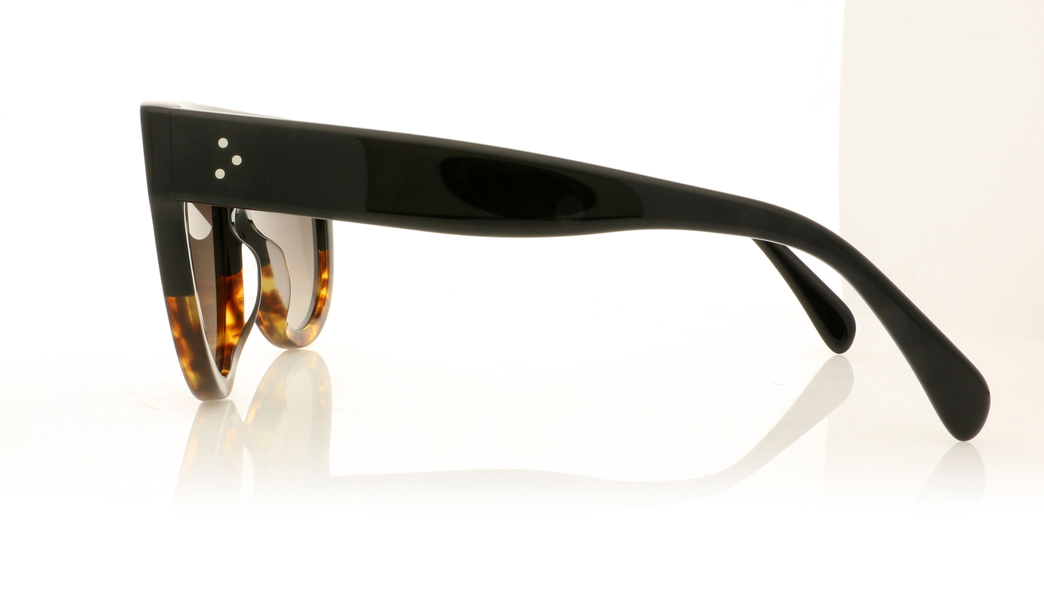 Celine CL4001IN Black/Havana/Grey Green Lenses 05F Sunglasses