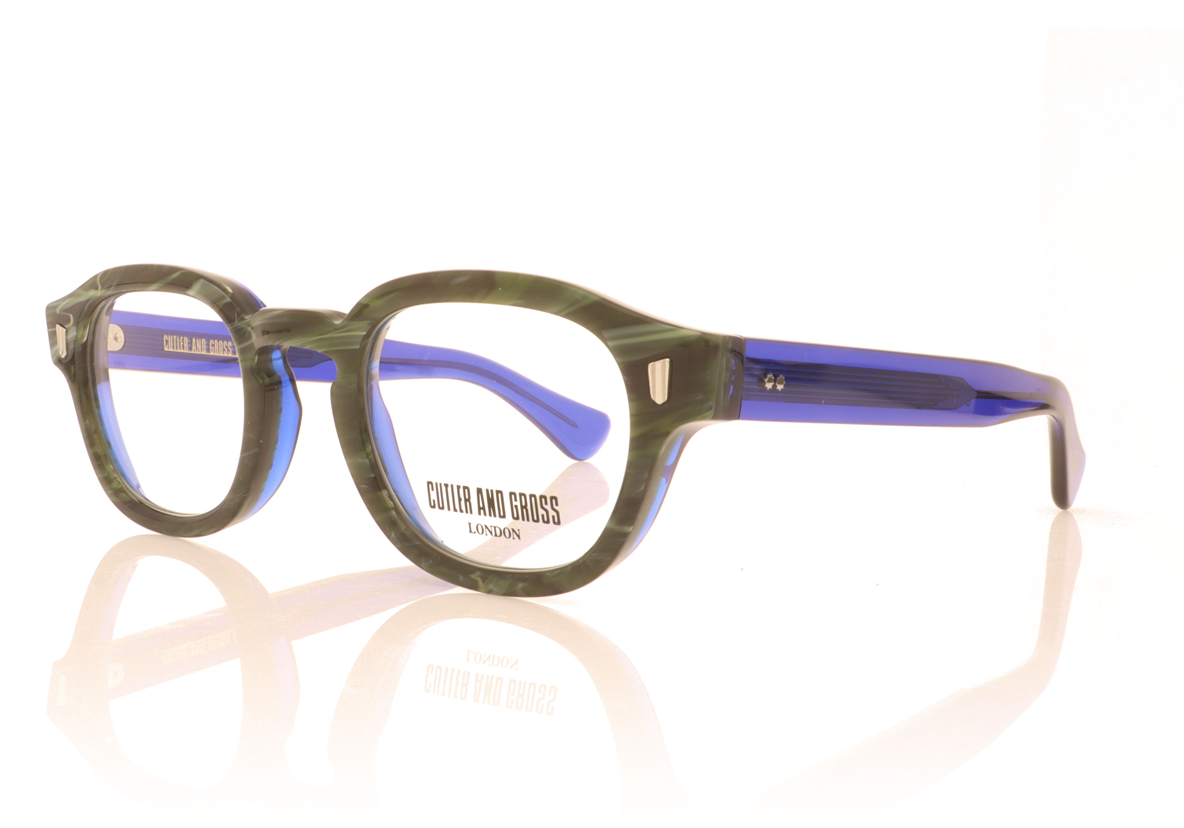 Cutler and Gross 9290 Emerald Marble on Blue A5 Glasses