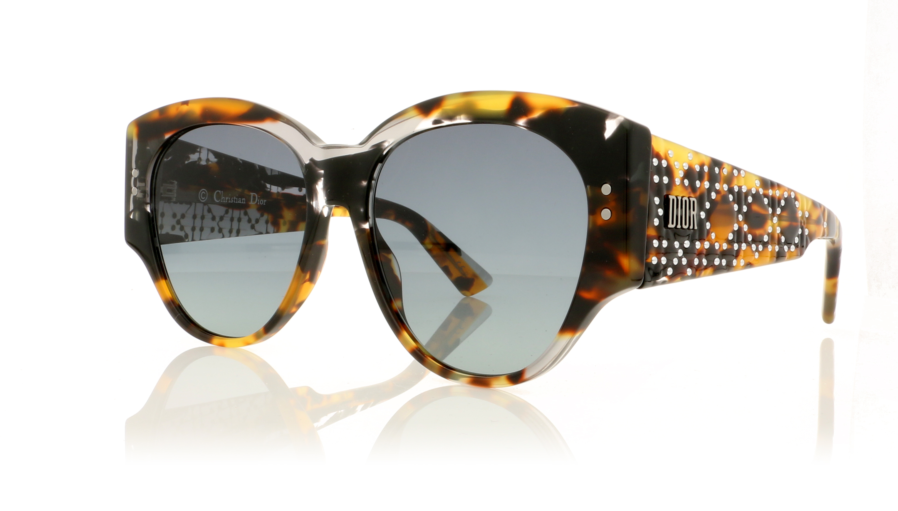 Dior LADYSTUDS2 Grey Black Spotted /Grey Lenses ACI1I Sunglasses