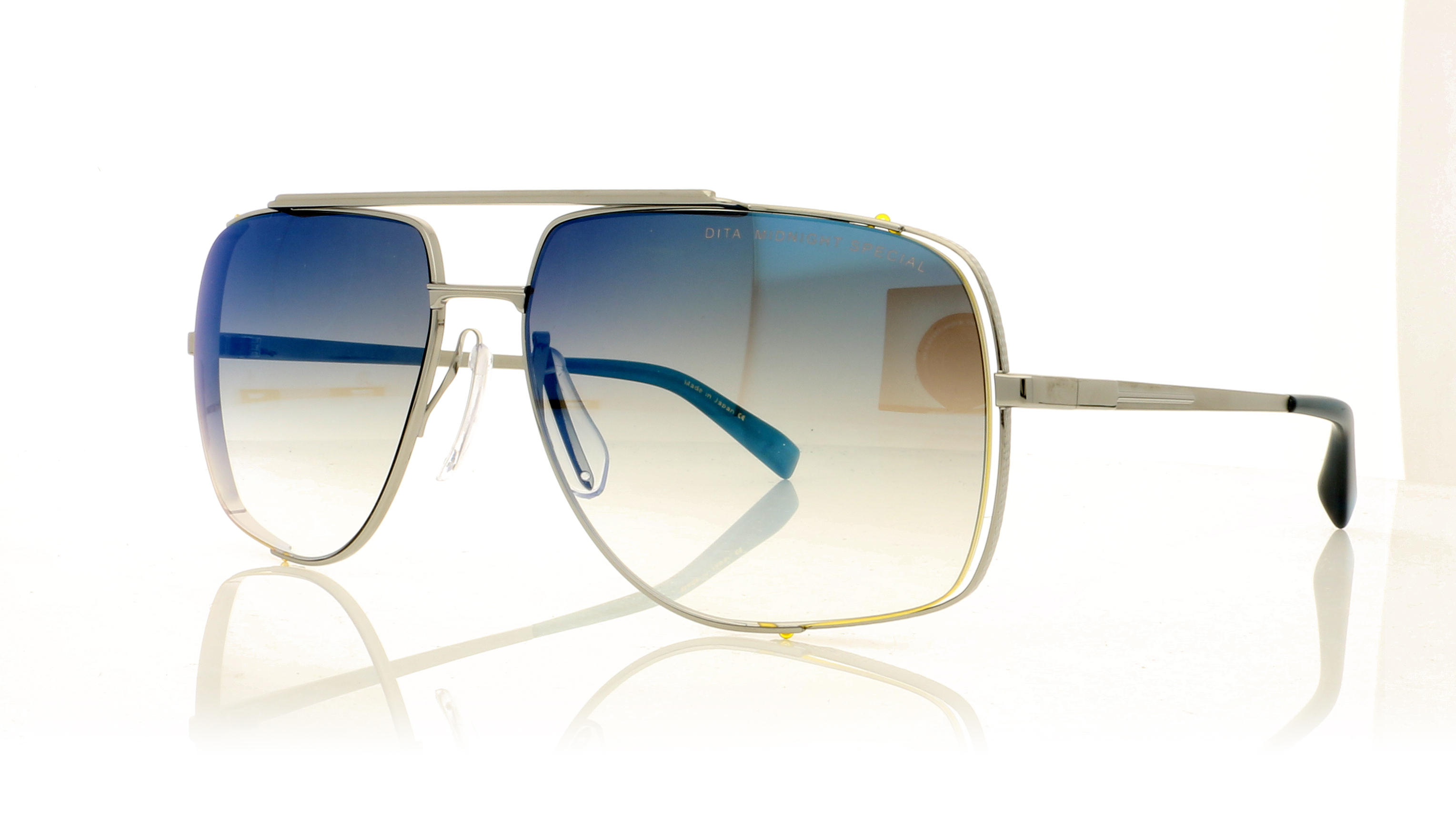 DITA Midnight Special 2010 Palladium/Grey Graduated Blue Flash Mirror Lenses PLD Sunglasses