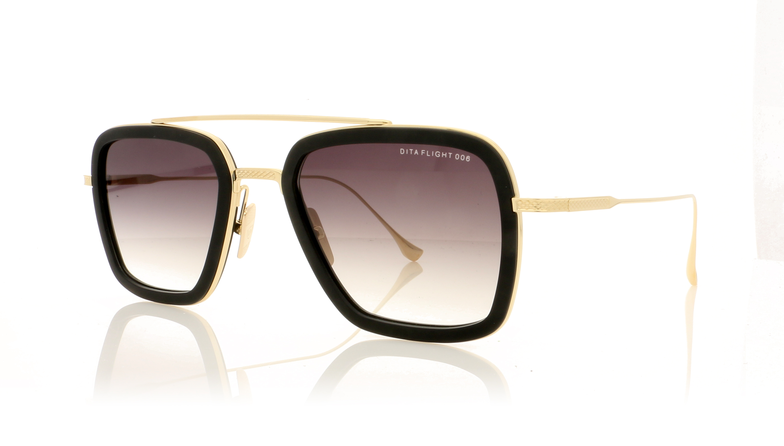DITA Flight.006 7806 Matte Black - 14K Gold w/Dark Grey to Clear - AR B-BLK-GLD Sunglasses