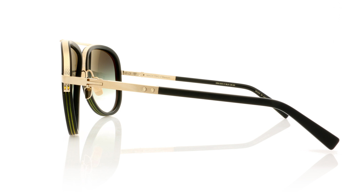 DITA Mach Two DRX-2031 Mat Black Antique 12K Gld/G15/Clear F Sunglasses