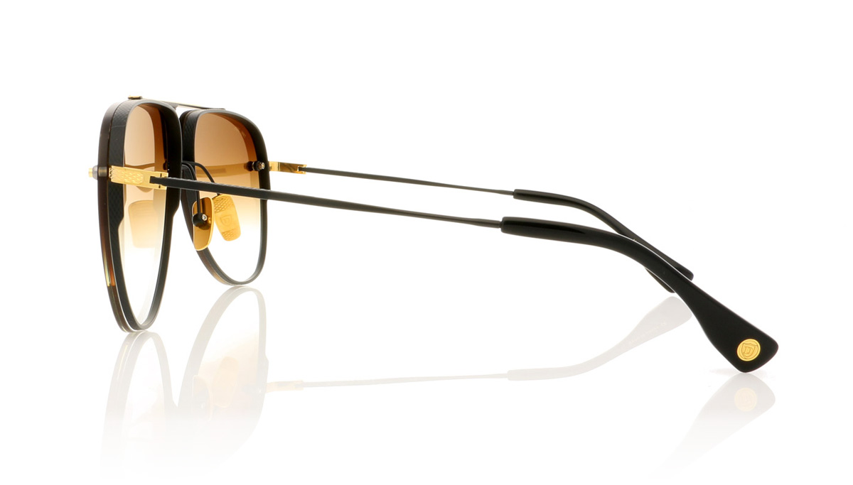 DITA Decade Two DRX 2082 Matt Black/18K Gold/Dark Brown B Sunglasses
