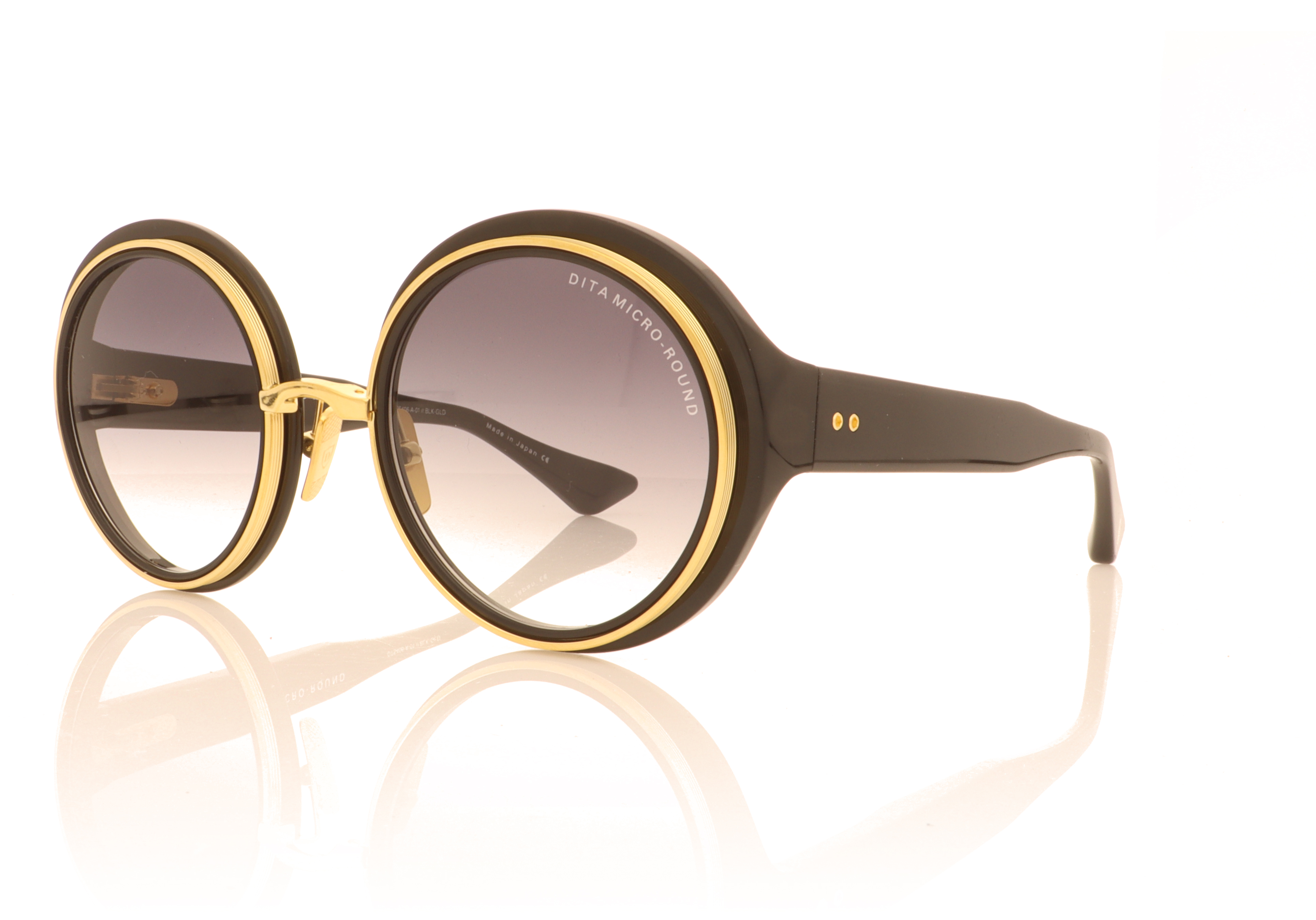 DITA DTS406 Micro-Round Black/Yellow Gold 1 Sunglasses
