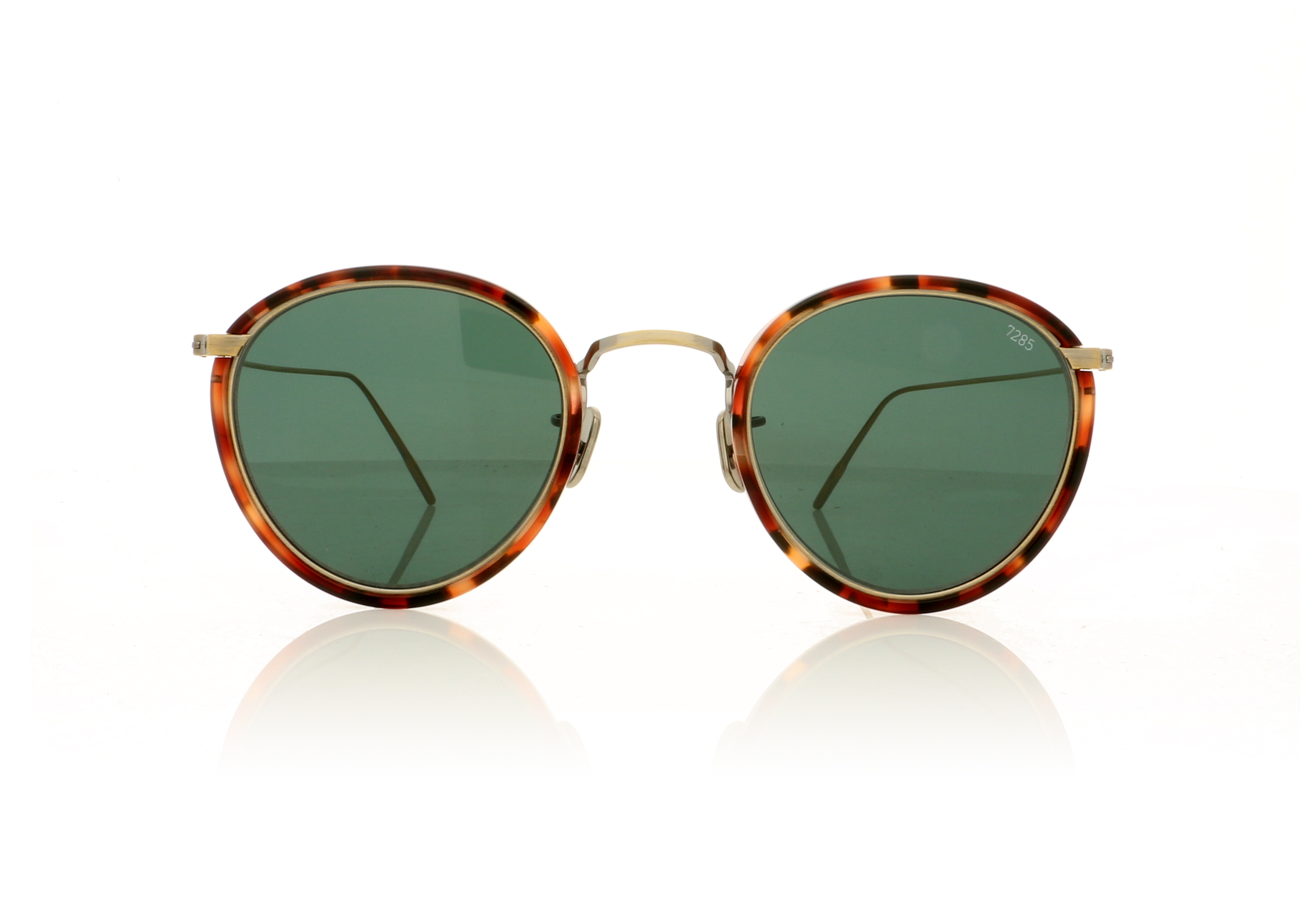 Eyevan 7285 717E Antique Gold/New Demi/Green Lenses 3140-GRN Sunglasses