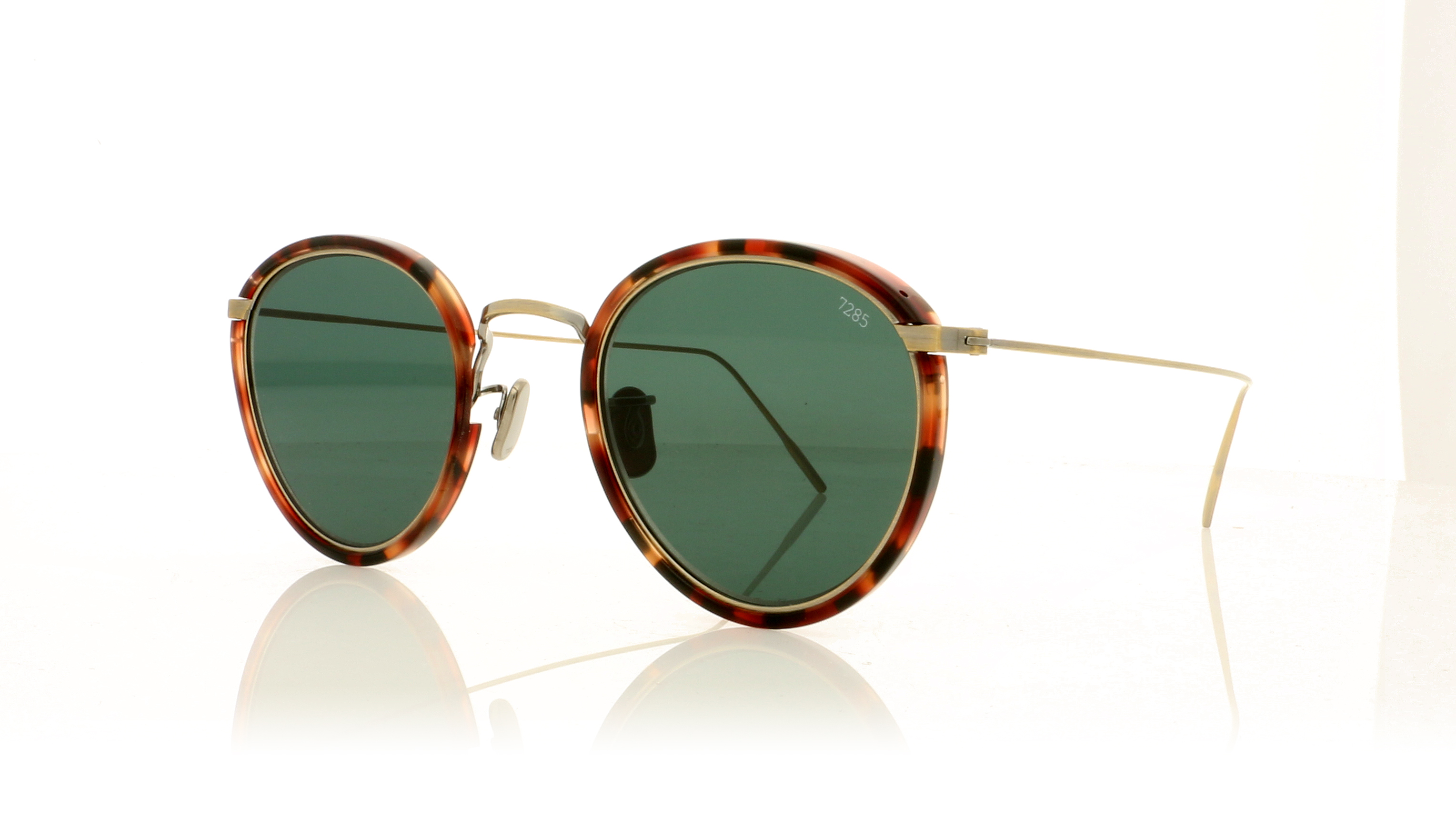 Eyevan 7285 717E Antique Gold/New Demi/Green Lenses 3140-GRN Sunglasses