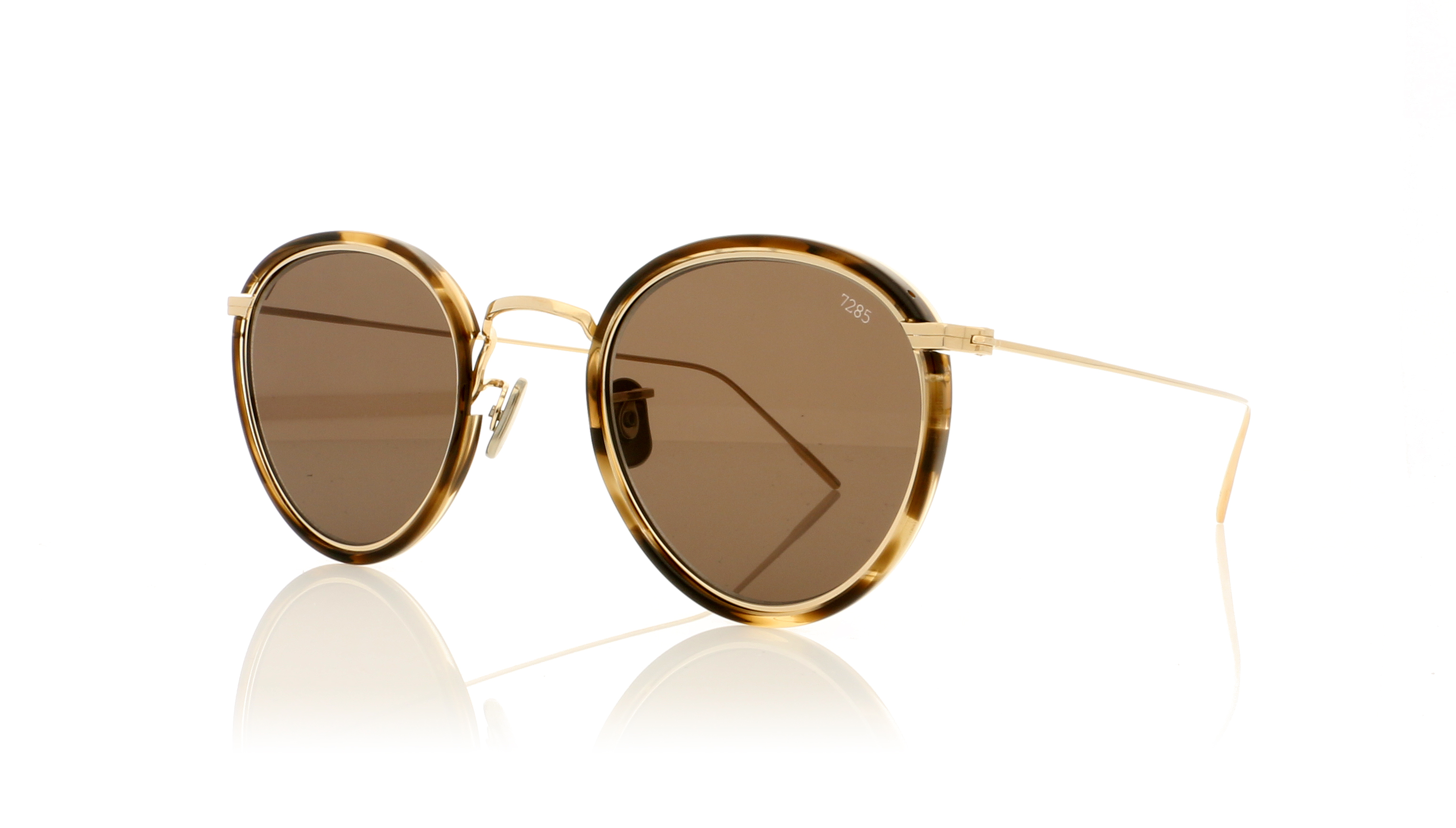 Eyevan 7285 717E Brown Swirl/Gold/Brown Lenses 3320 Sunglasses