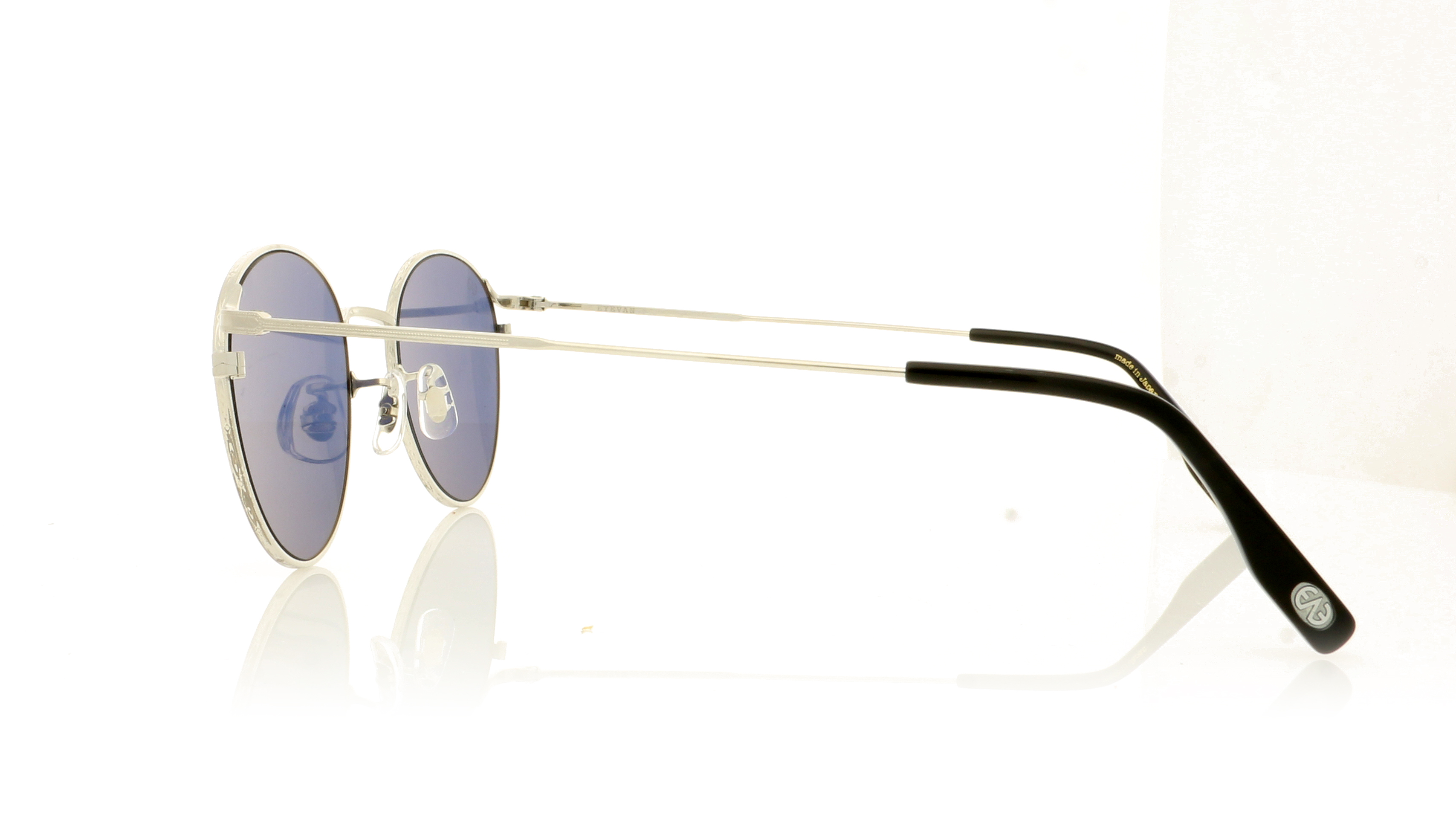 Eyevan 7285 Quincy Quincey Silver S-M Blue Sunglasses