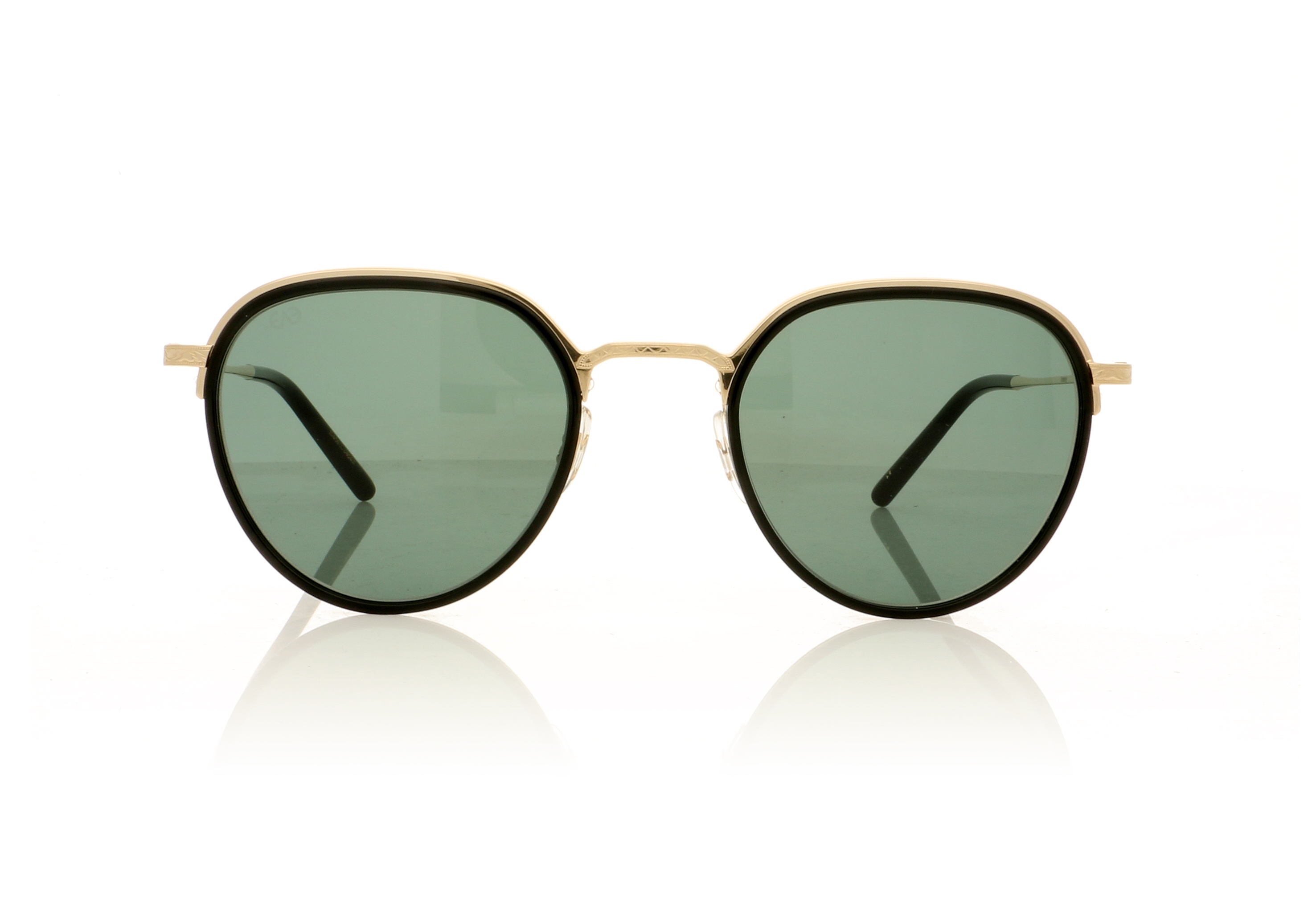 Eyevan 7285 Romney Gold/Black/Green Lenses G-C. GRN Sunglasses