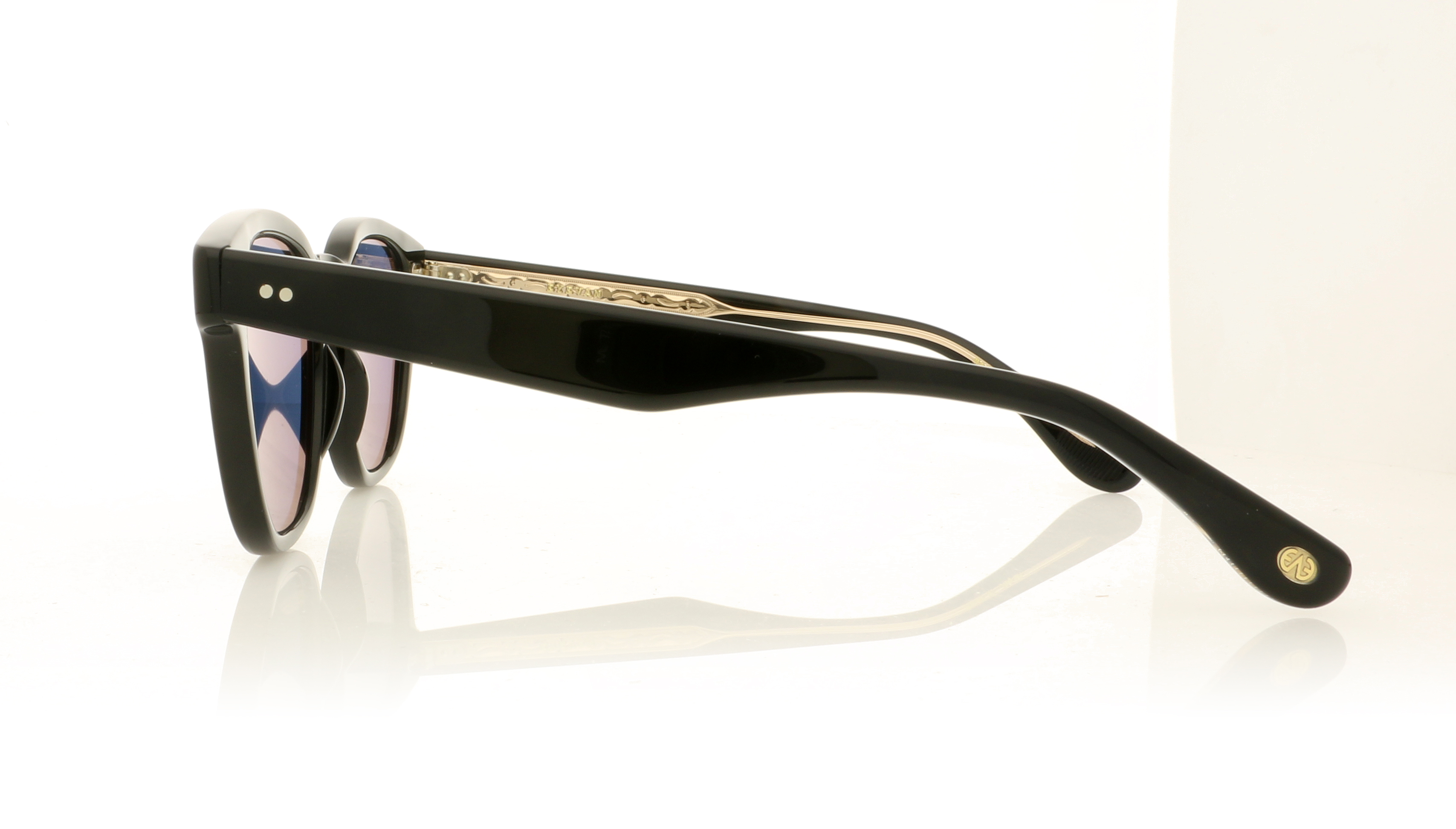 Eyevan 7285 Webb Black/Blue Polarized Lenses PBK-M. BLU Sunglasses