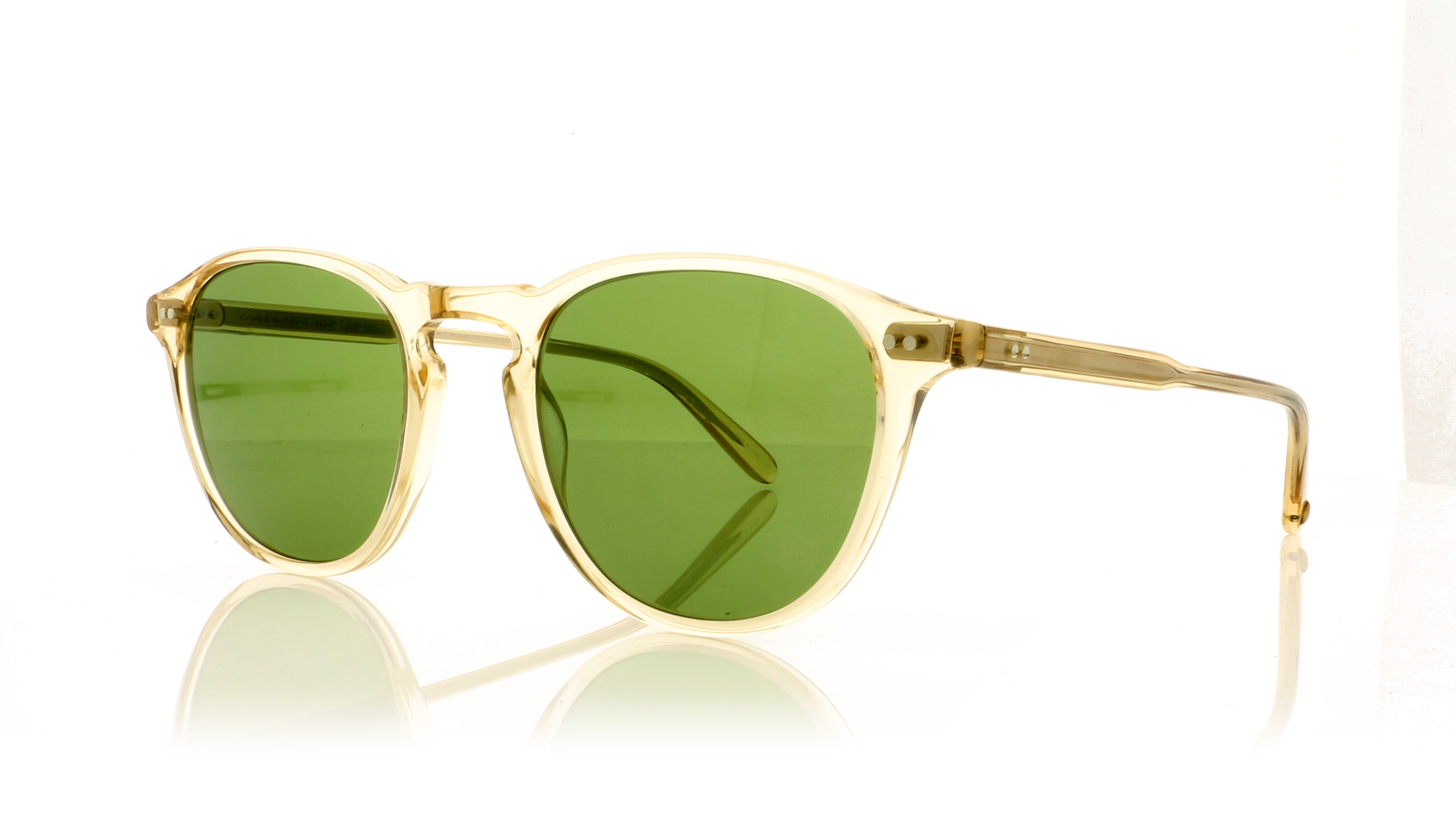 Garrett Leight Hampton 2001 Champagne/pure green lenses CH/PGN Sunglasses