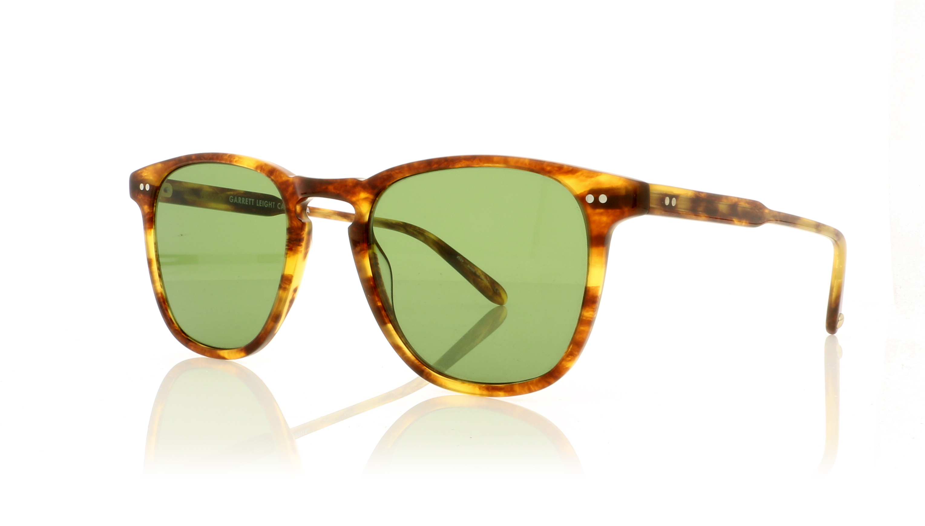 Garrett Leight Brooks 2002 Pinewood/Semi/Flat Pure Green PIW/SFPGN Sunglasses