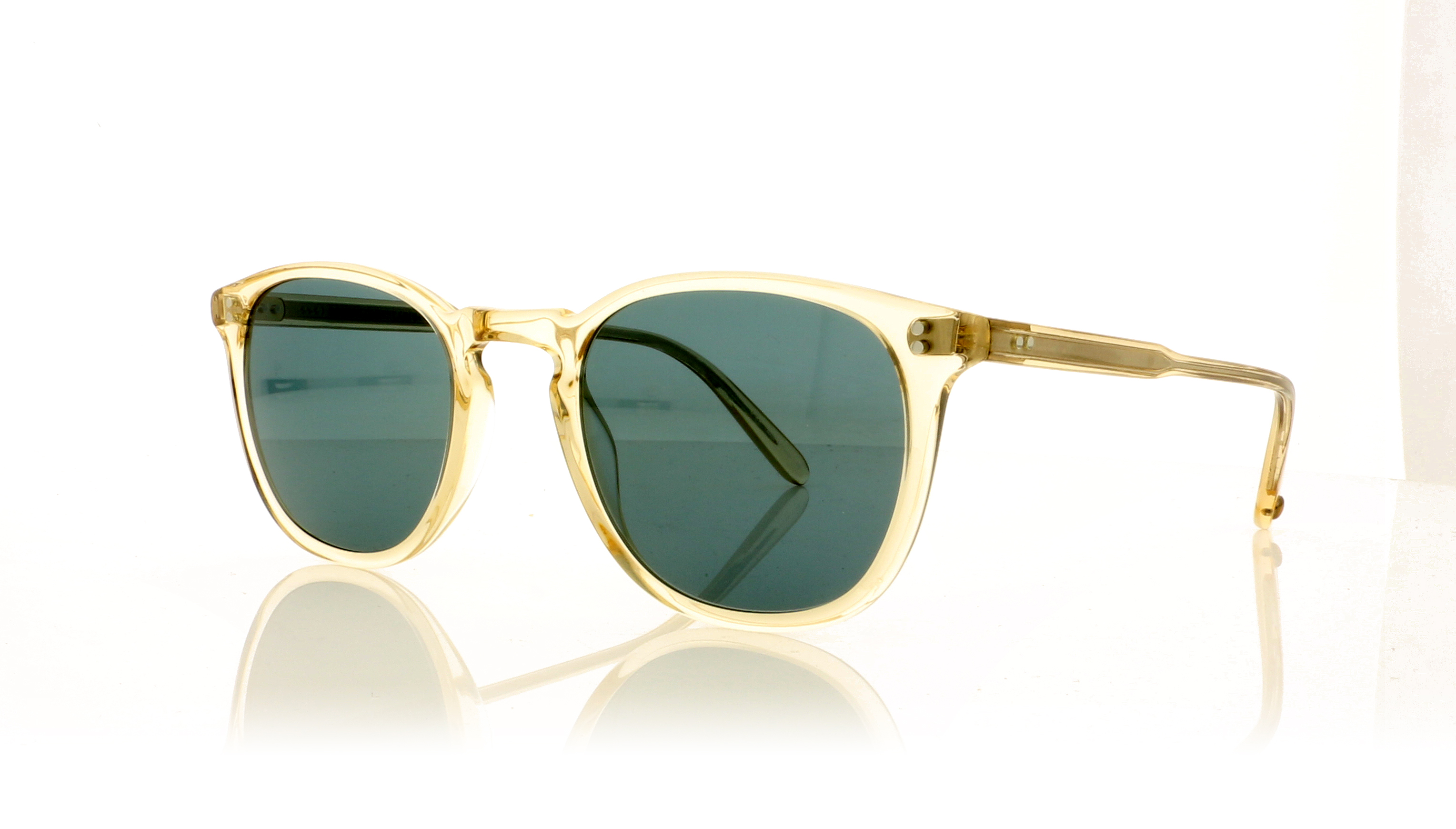 Garrett Leight Kinney 2007 Champagne/ Blue Smoke Polarized Lenses CH/BS-PLR Sunglasses