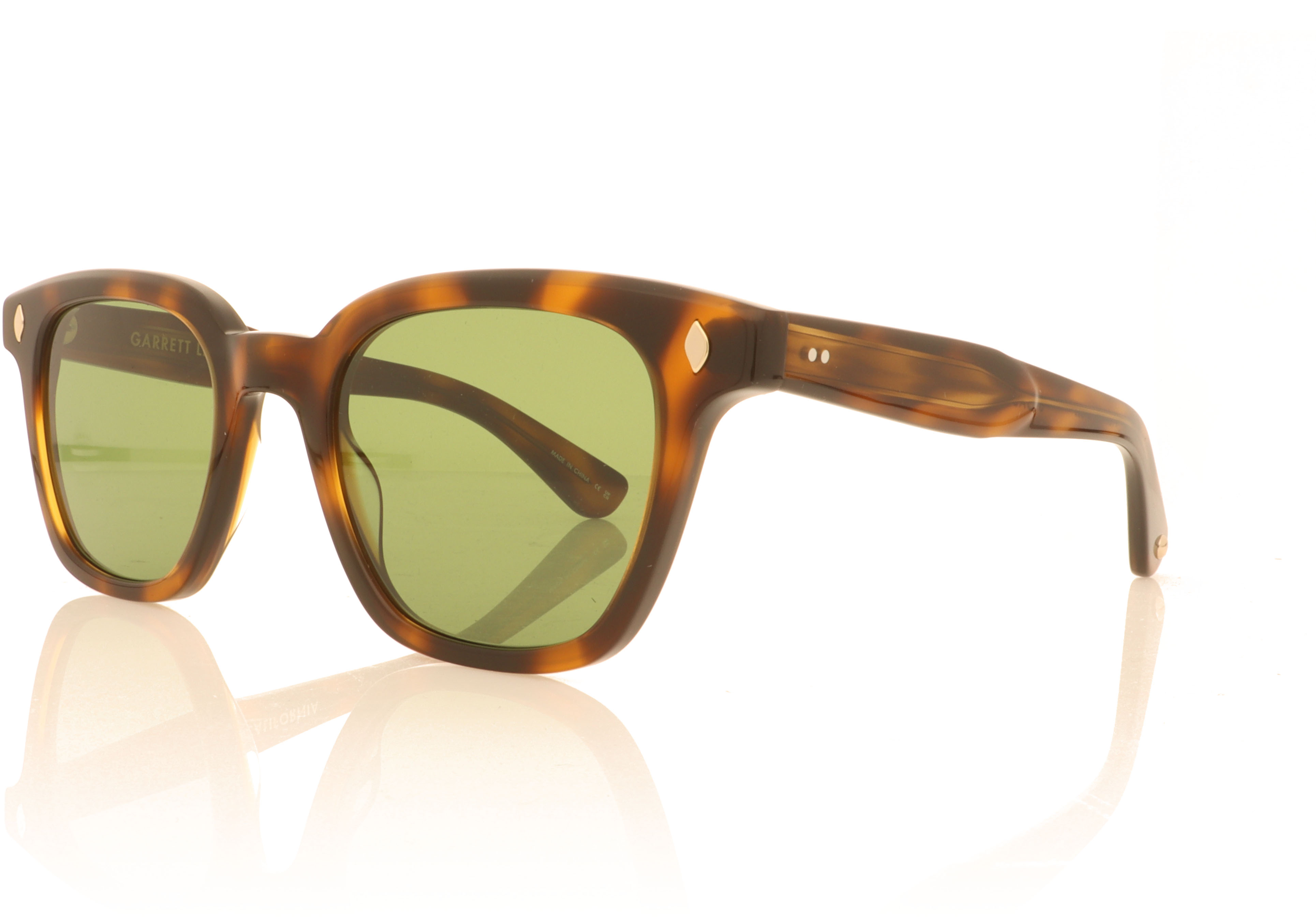 Garrett Leight Broadway Spotted Brown Shell SPBRNSH Sunglasses