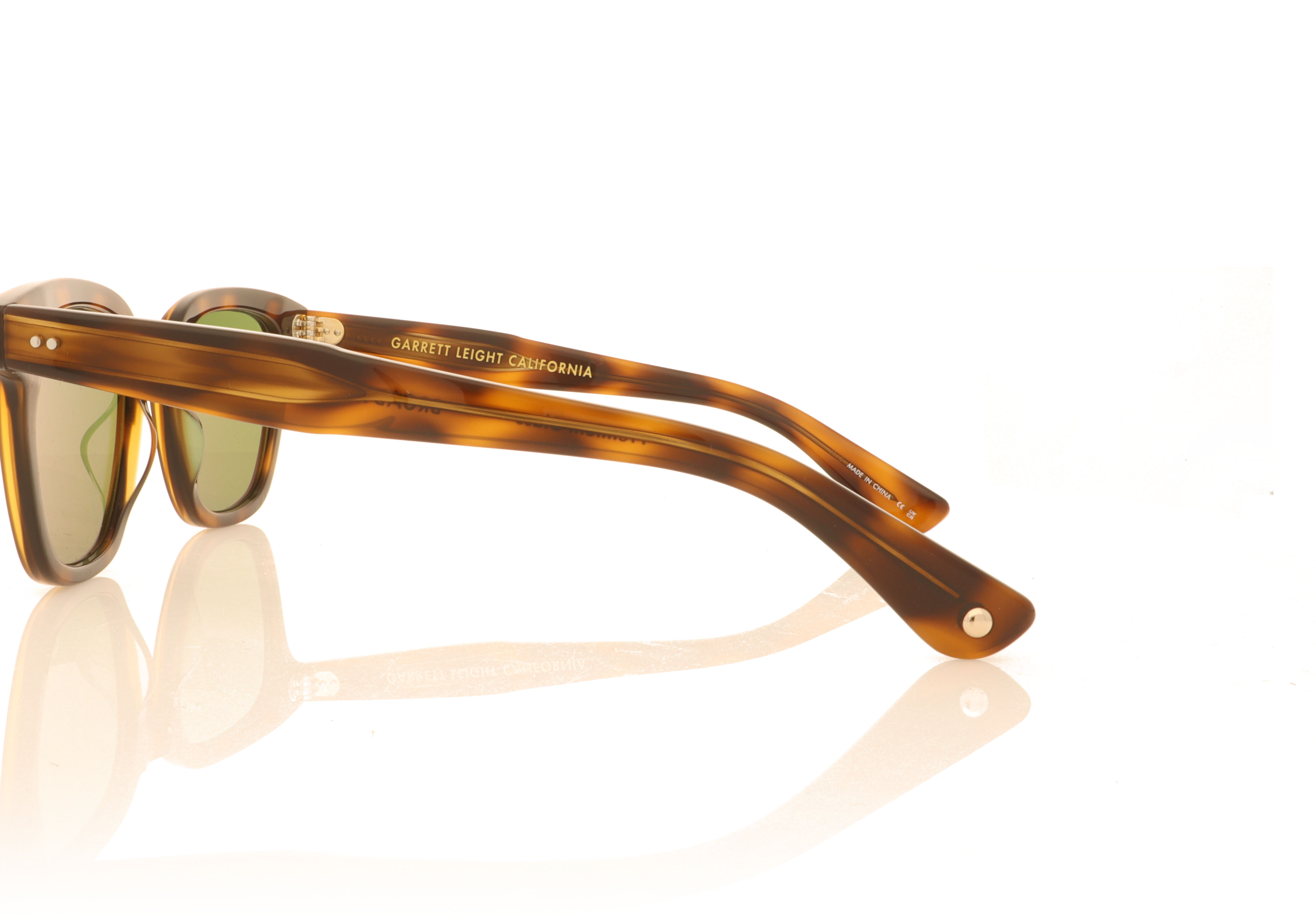 Garrett Leight Broadway Spotted Brown Shell SPBRNSH Sunglasses