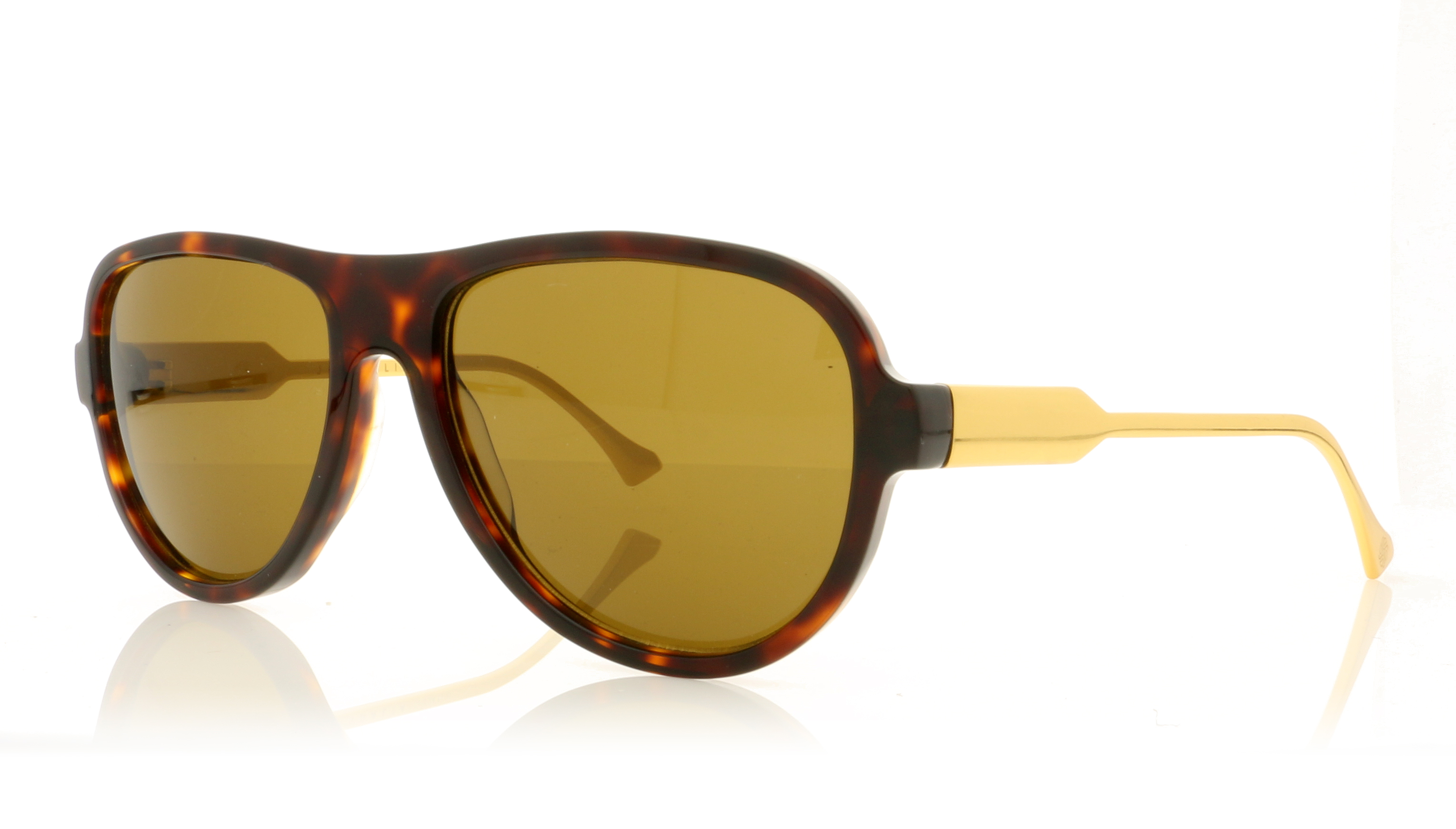 John Dalia Humphrey Dark Tortoise/42K Gold/Brown Lenses C12 Sunglasses