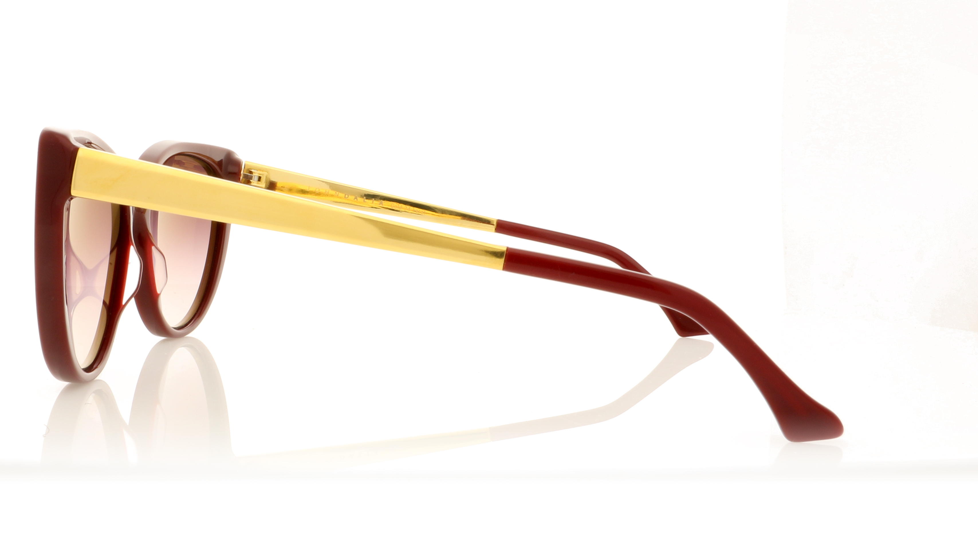 John Dalia INGRID B Burgundy/24K Gold/Grad Grey Lenses C15 Sunglasses