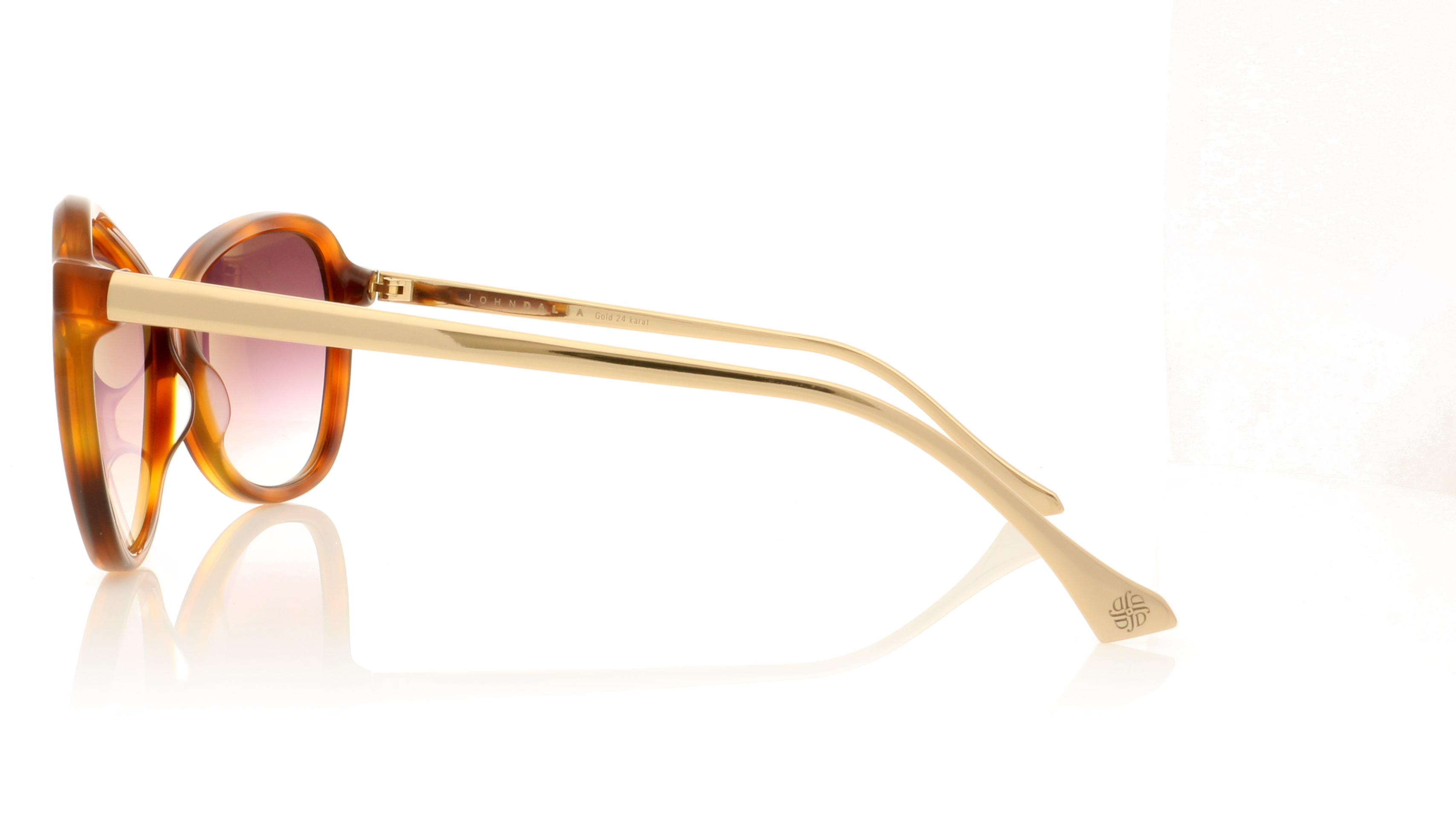 John Dalia Petula Light Tortoise/24K Gold C14 Sunglasses