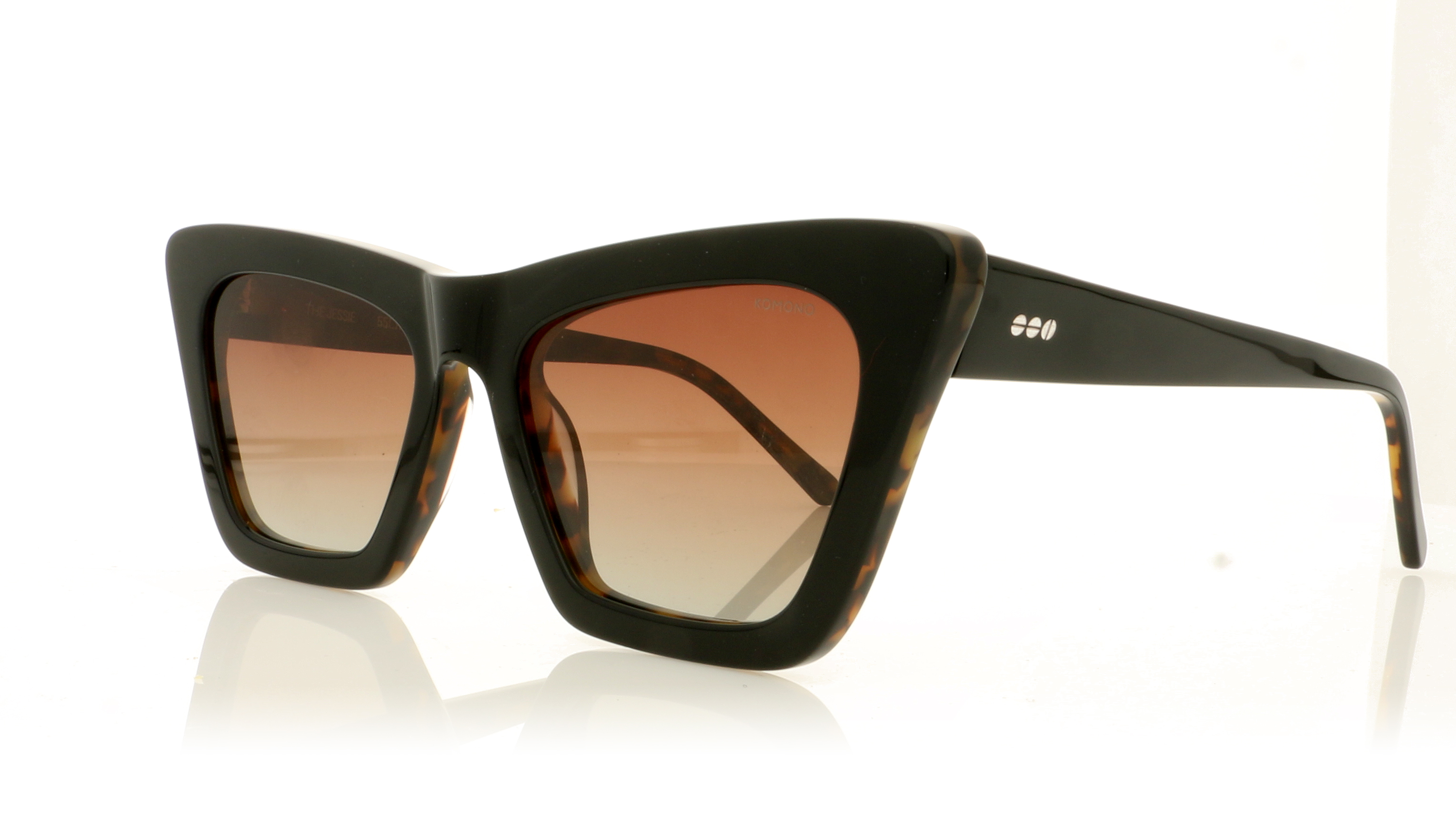 KOMONO Jessie Black/Tortoise/Graduated Brown Polarized Lenses B1 Sunglasses