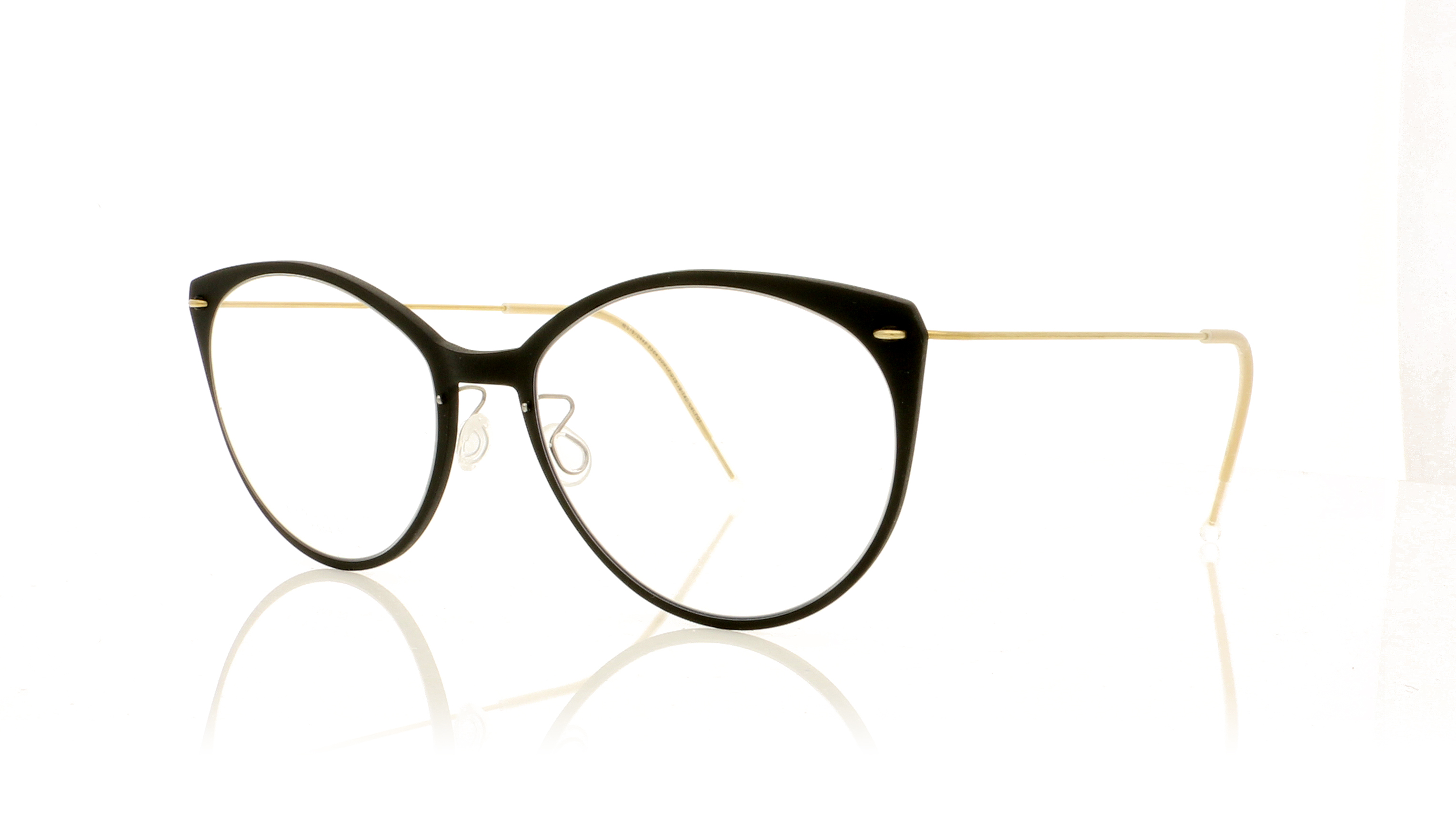 Lindberg n.o.w 6564 6564 Matt Black/Matt Gold Temples D16-TPGT Glasses