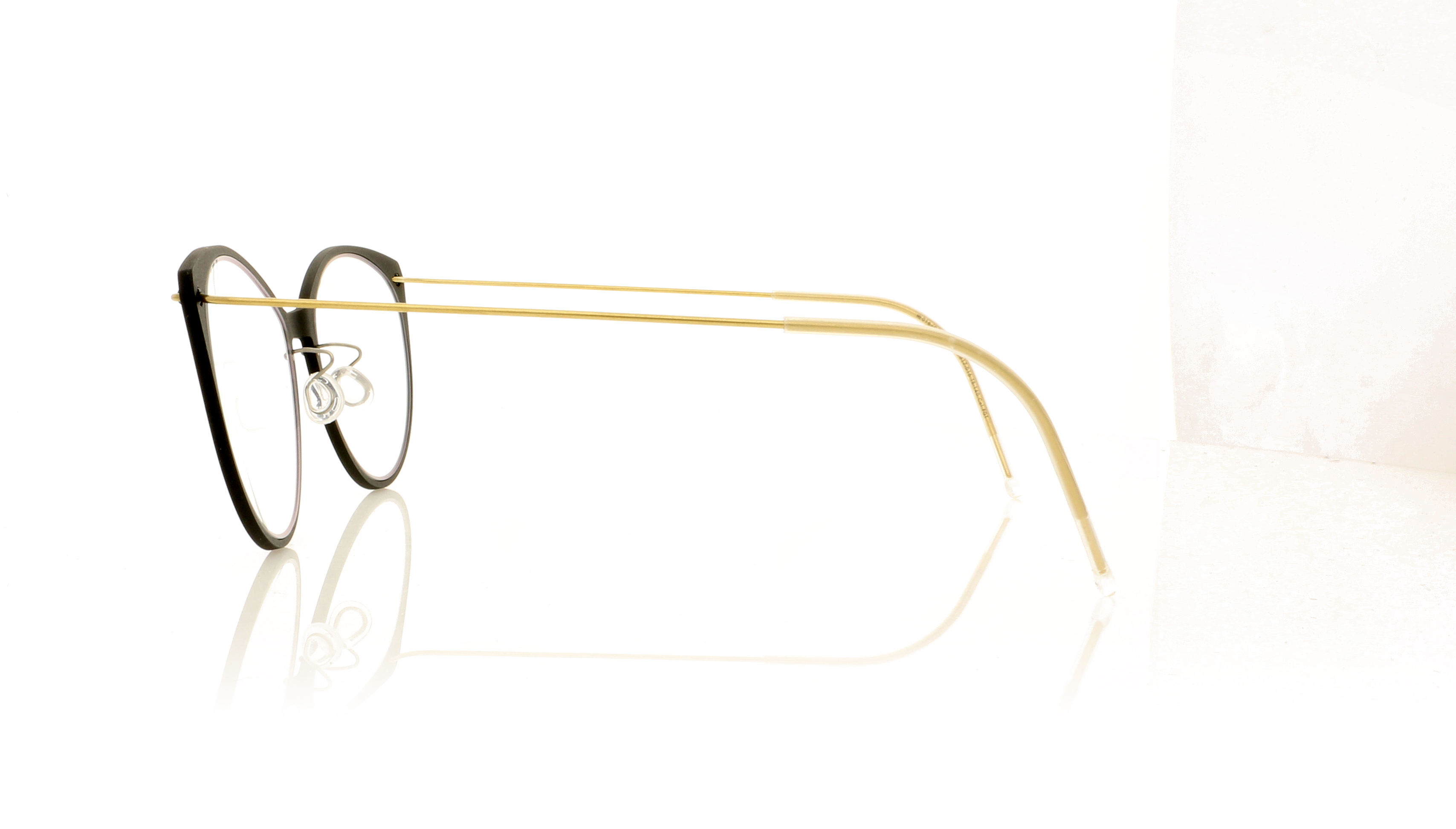 Lindberg n.o.w 6564 6564 Matt Black/Matt Gold Temples D16-TPGT Glasses