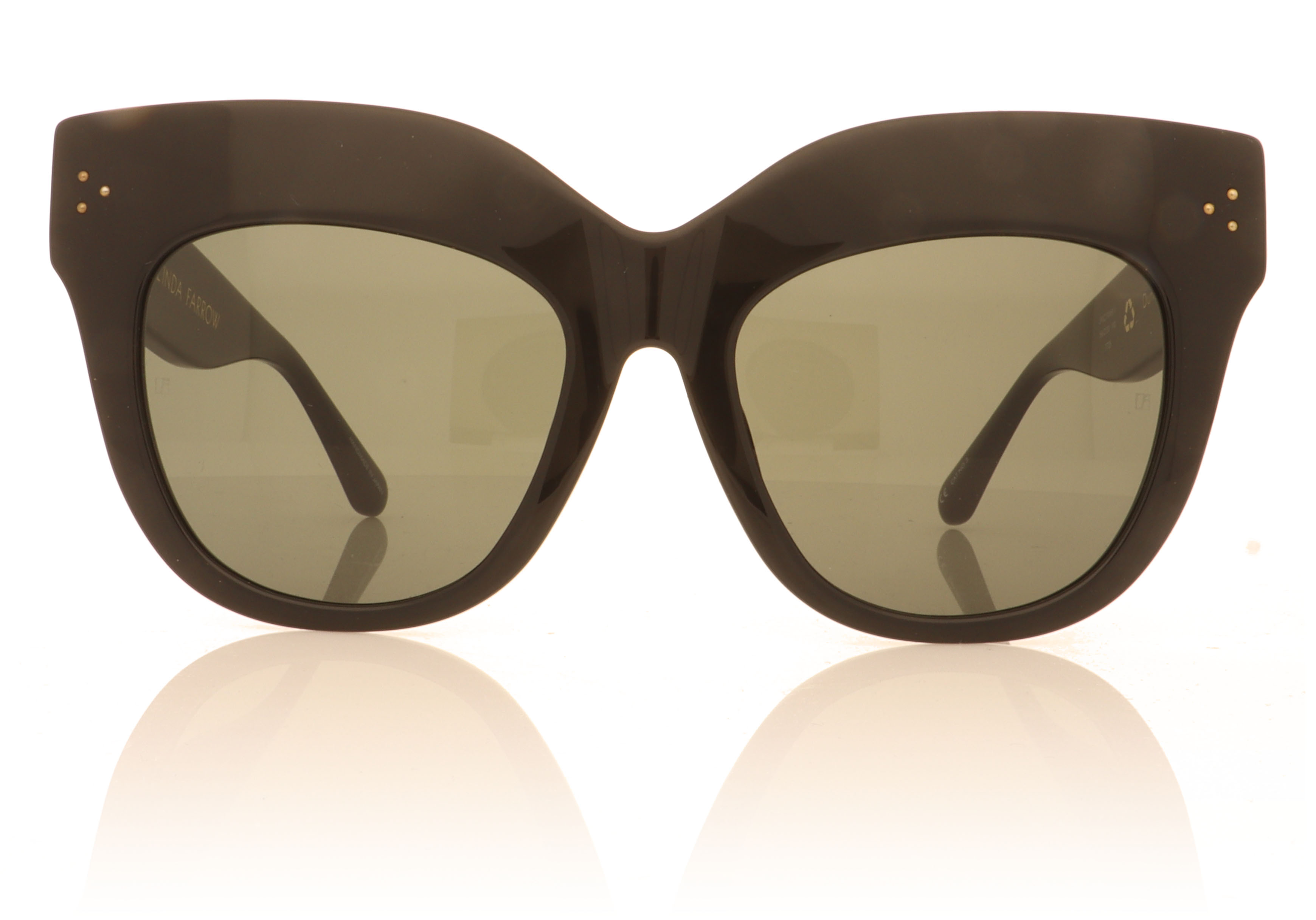 Linda Farrow Dunaway Black C1 Sunglasses