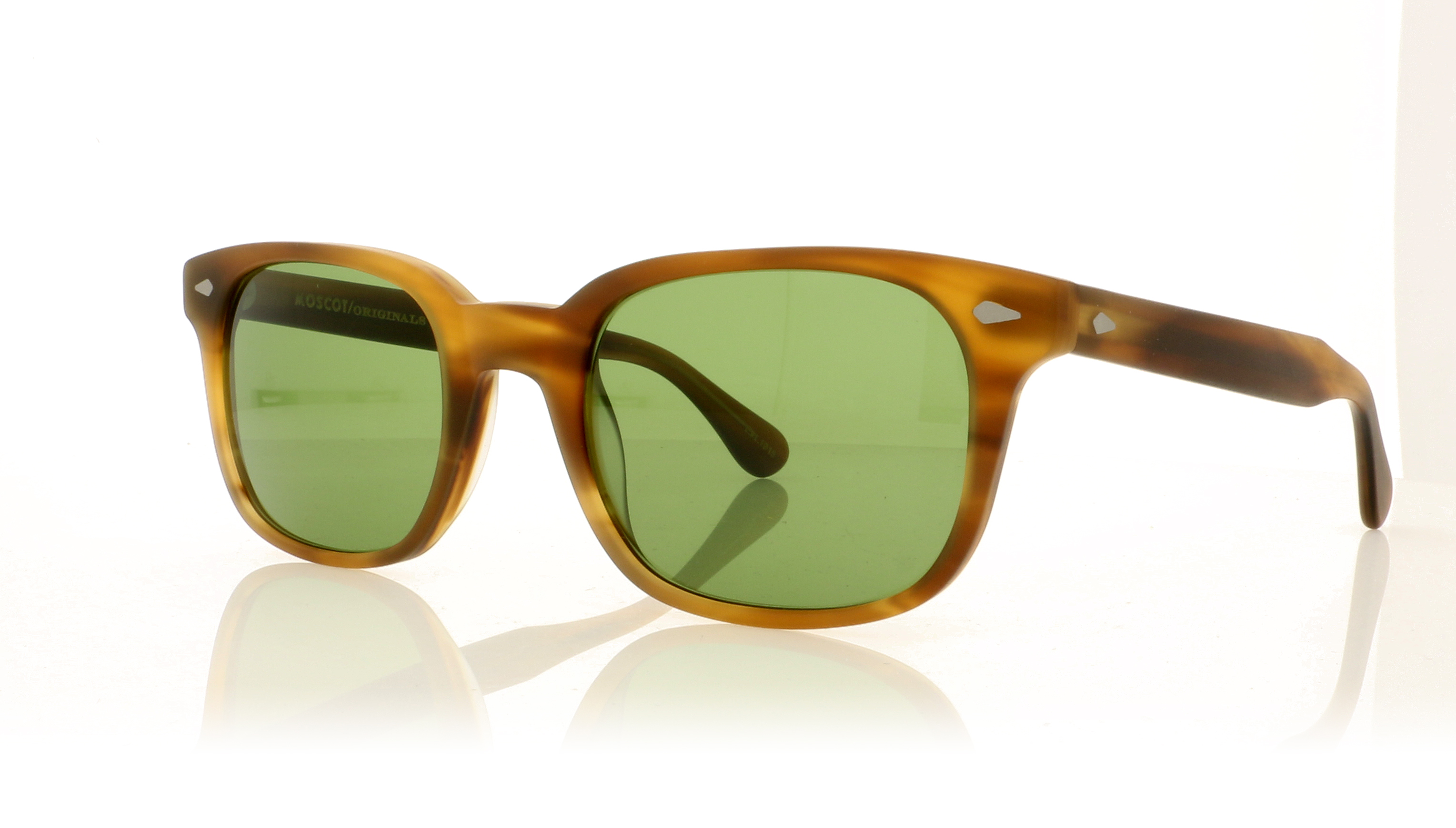 Moscot Boychik Matte Dark Blonde/Green Lenses 1324 Sunglasses