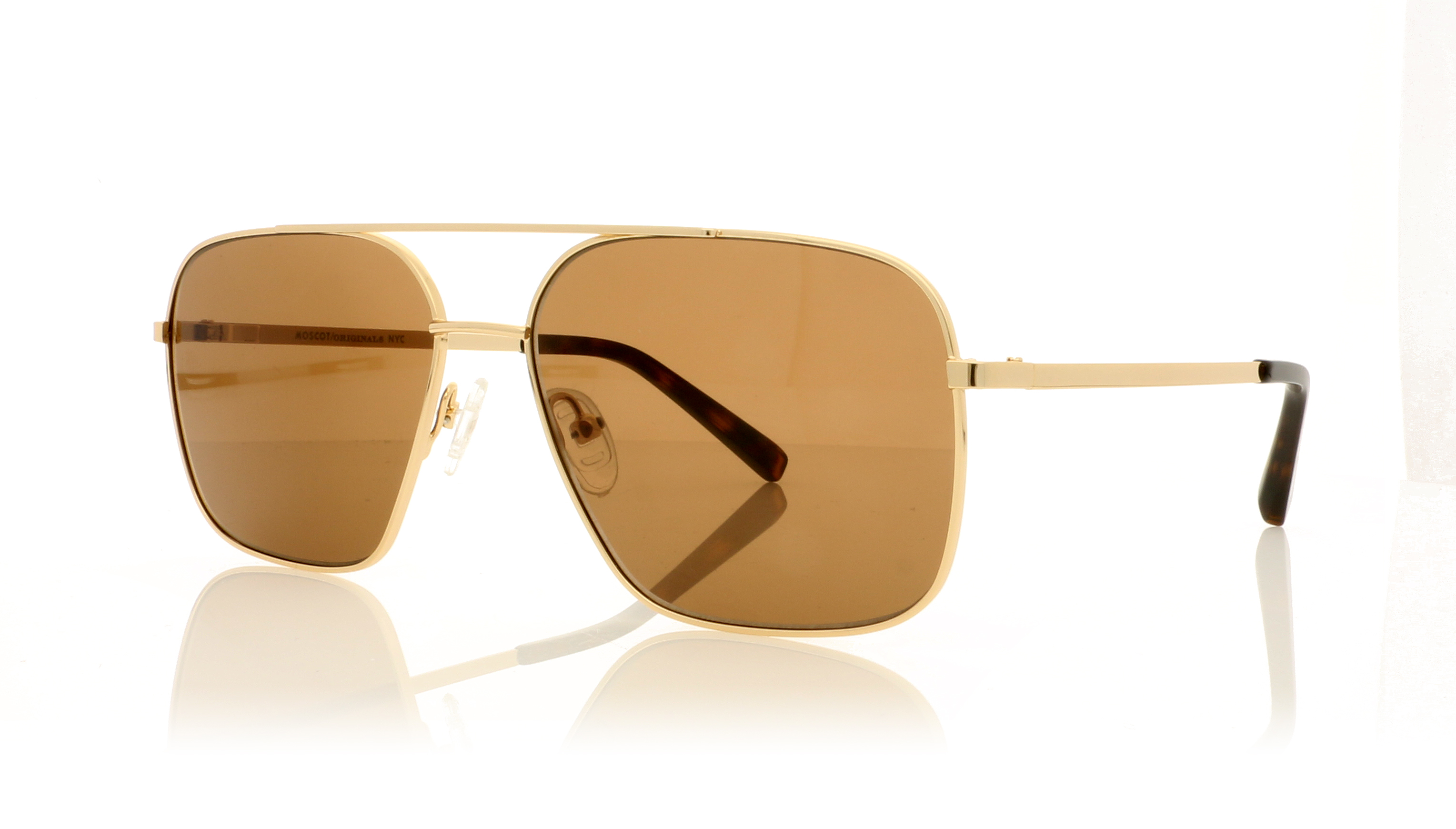 Moscot Shtarker Sun Gold/cosmitan brown lenses 0700-03 Sunglasses