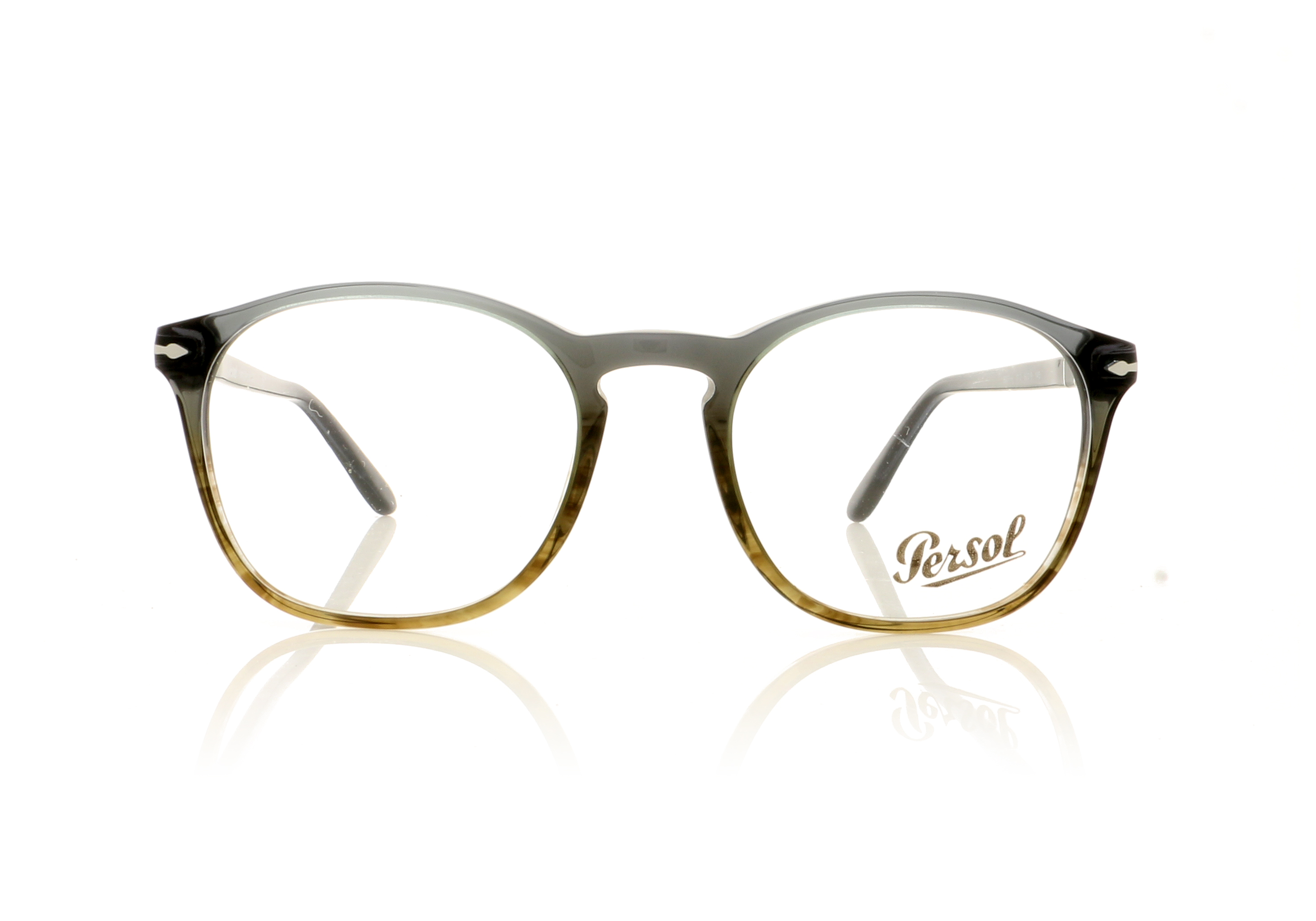 Persol 0PO3007V Gradient Grey Strip Green 1012 Glasses