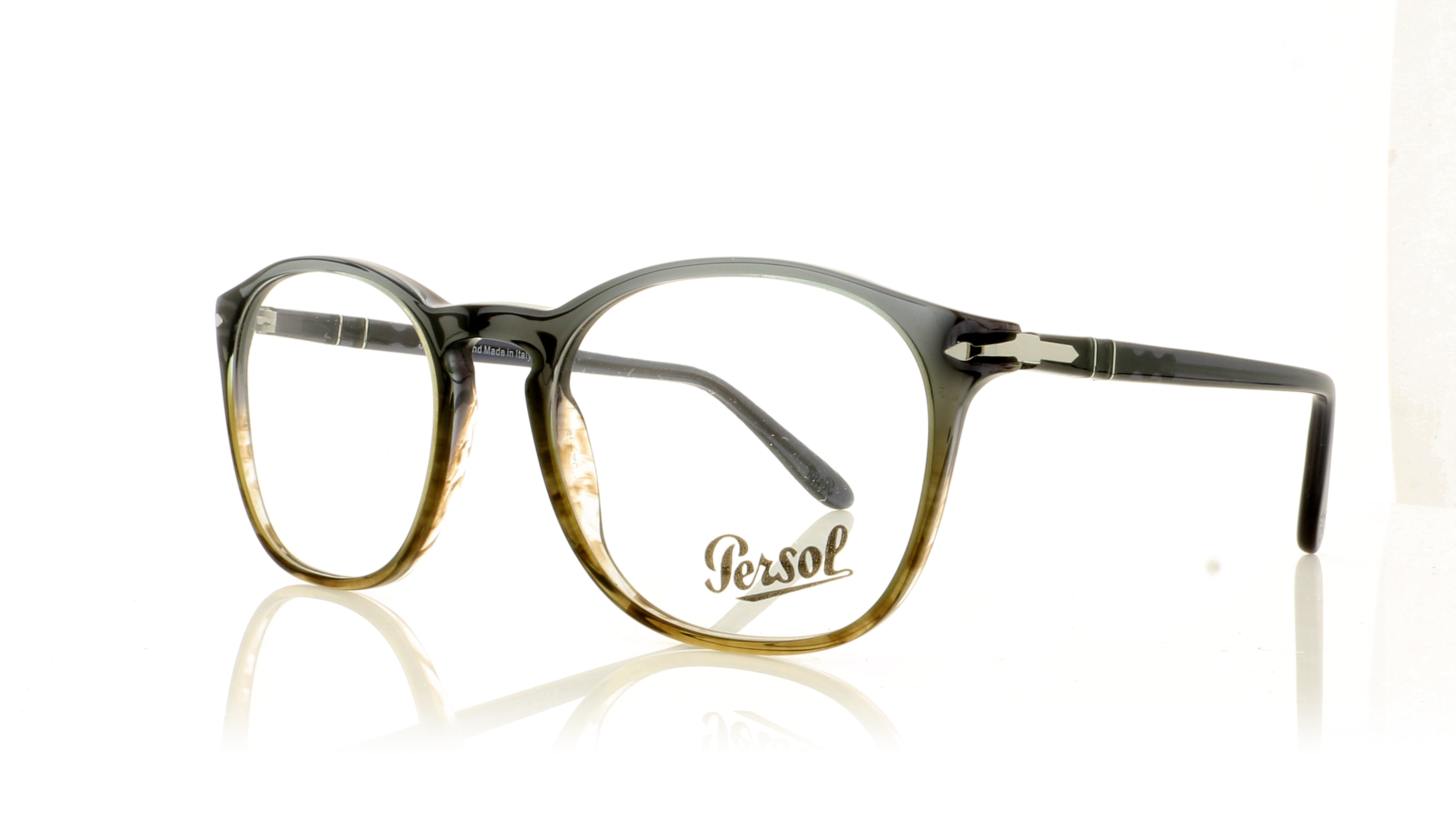 Persol 0PO3007V Gradient Grey Strip Green 1012 Glasses