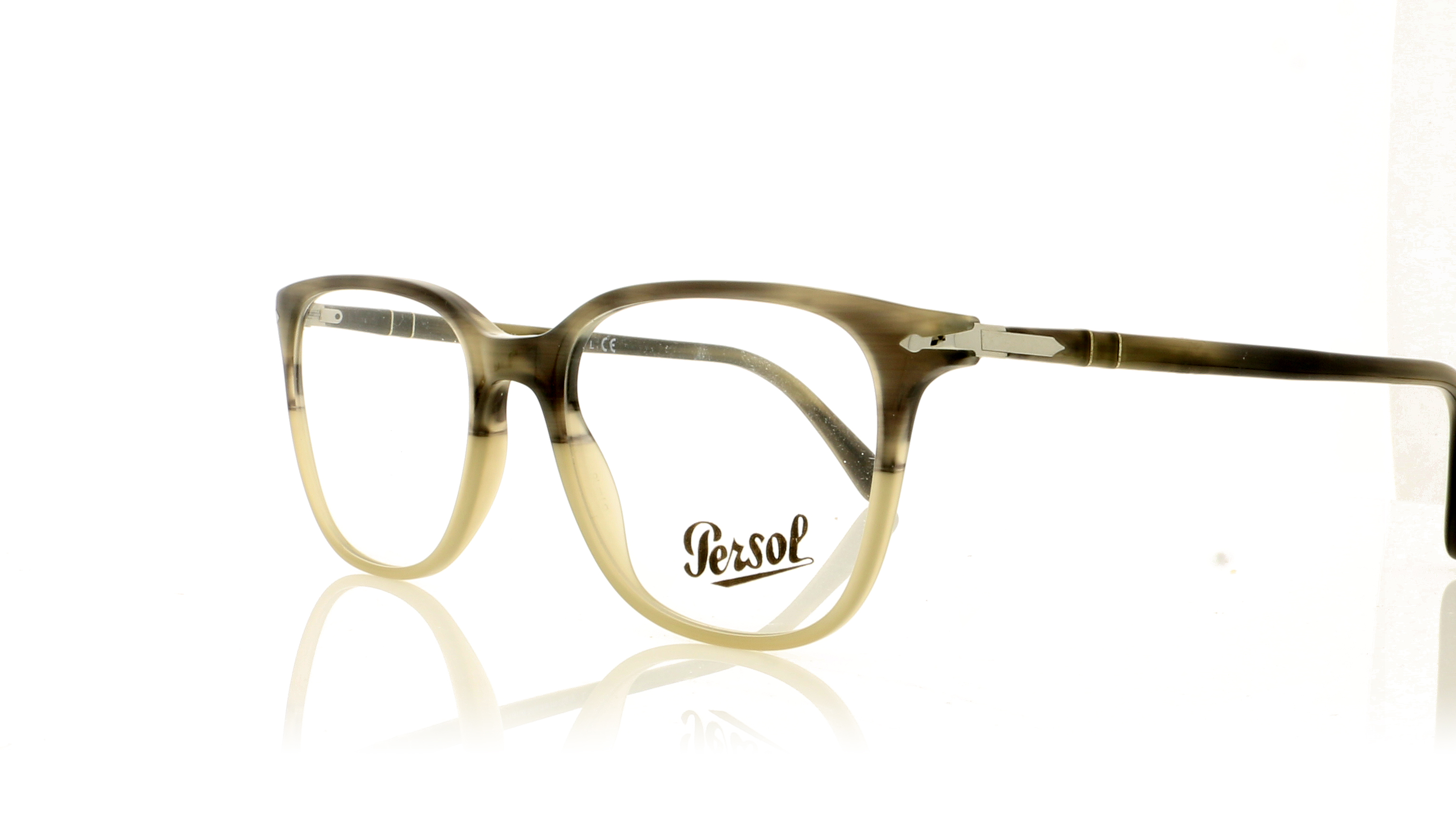Persol 0PO3203V Stripped Grey Beige Gradient 1065 Glasses