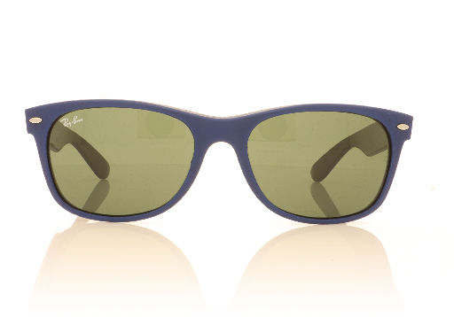 Picture of Ray-Ban 0RB2132 646331 Top Rubber Blue On Shiny Black Sunglasses