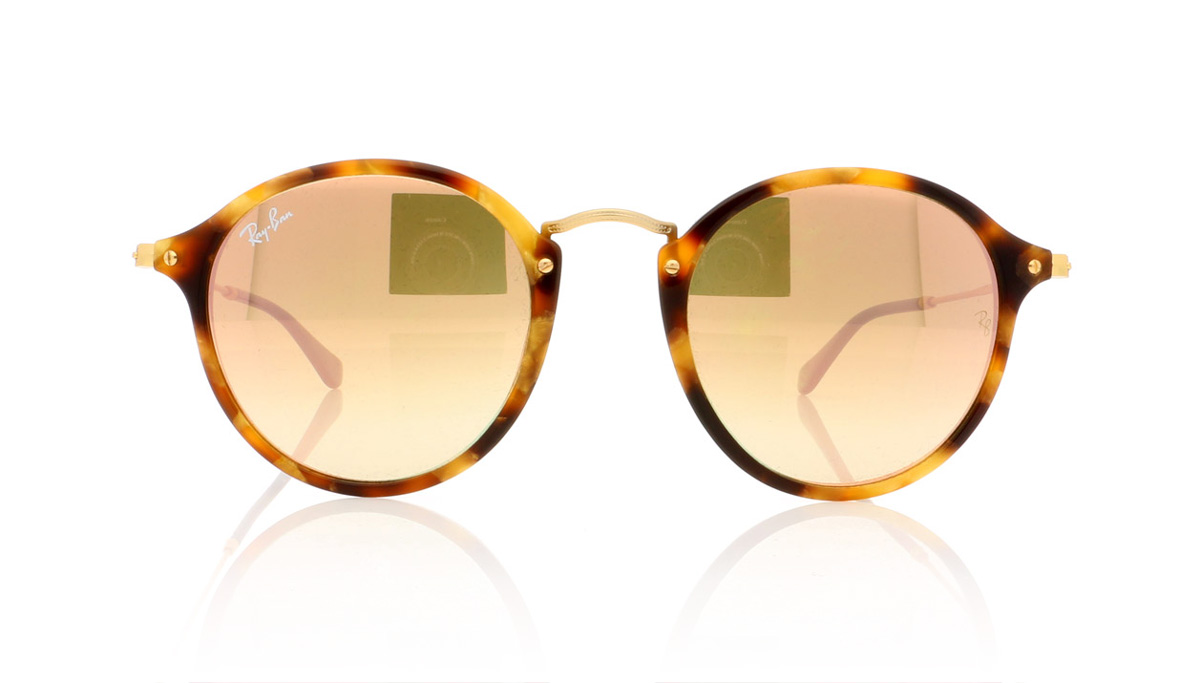 Ray-Ban Round 0RB2447 Spotted Brown Havana 11607O Sunglasses