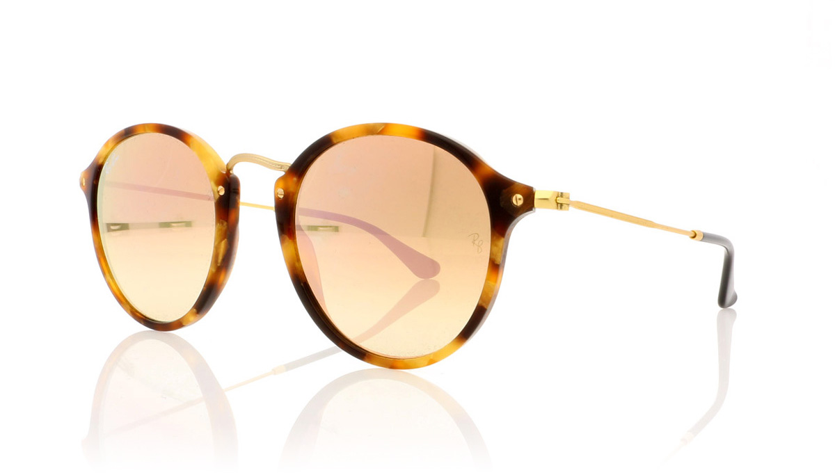 Ray-Ban Round 0RB2447 Spotted Brown Havana 11607O Sunglasses