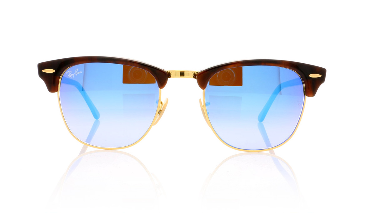 Ray-Ban Clubmaster 0RB3016 Shiny Red/Havana 990/7Q Sunglasses