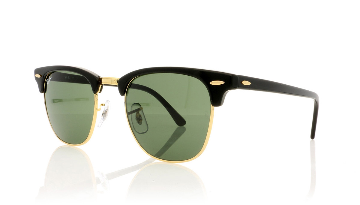 Ray-Ban CLUBMASTER RB3016 Black On Gold W0365 Sunglasses