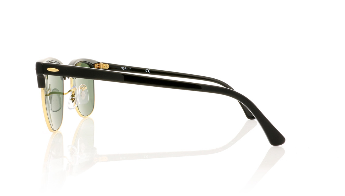 Ray-Ban CLUBMASTER RB3016 Black On Gold W0365 Sunglasses