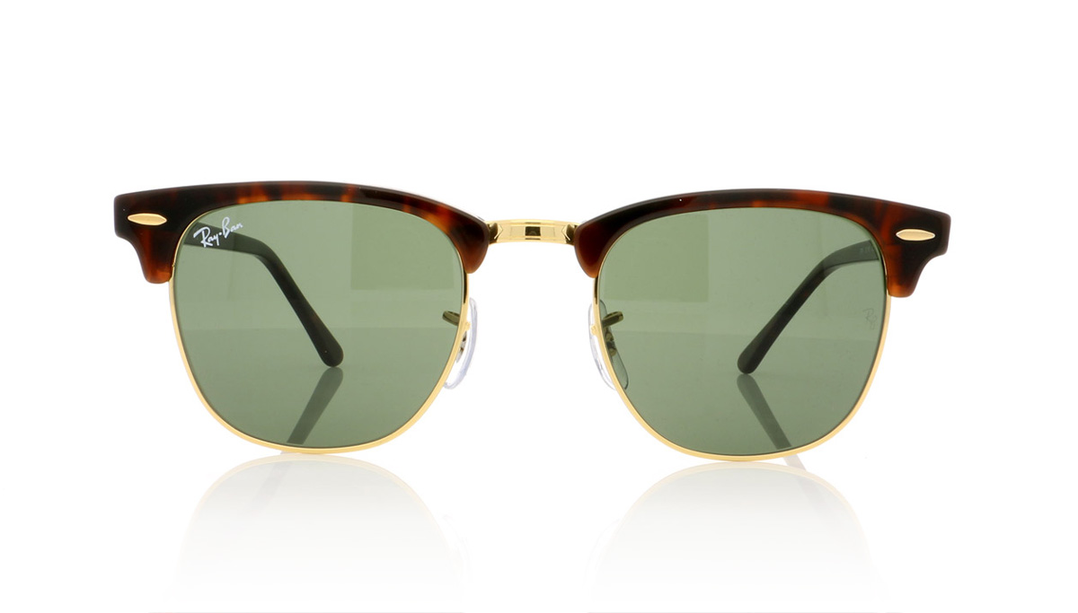 Ray-Ban CLUBMASTER RB3016 Tortoise On Gold W0366 Sunglasses