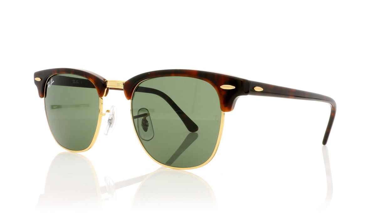 Ray-Ban CLUBMASTER RB3016 Tortoise On Gold W0366 Sunglasses