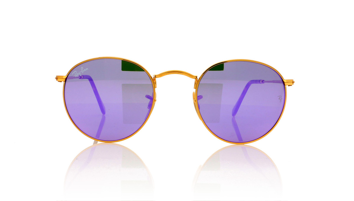 Ray-Ban RB 3447-N 0RB3447N Shiny Gold/Wisteria Flash Lens 0018O Sunglasses