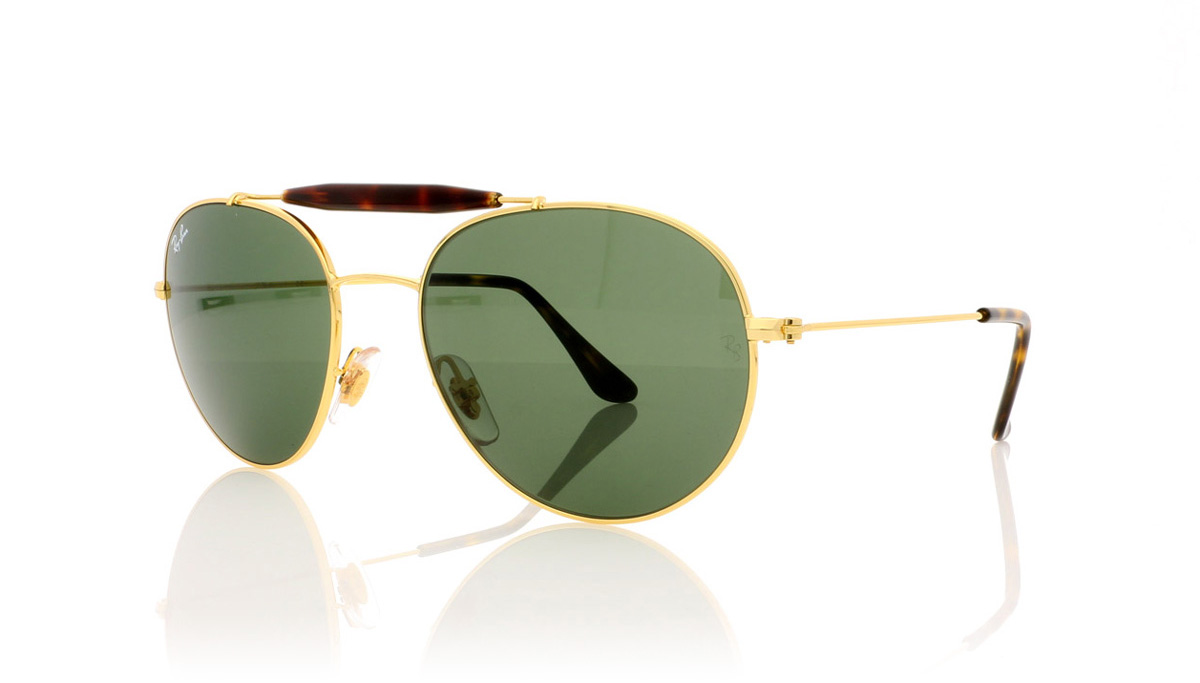 Ray-Ban RB 3540 0RB3540 Gold/Green Lens 1 Sunglasses