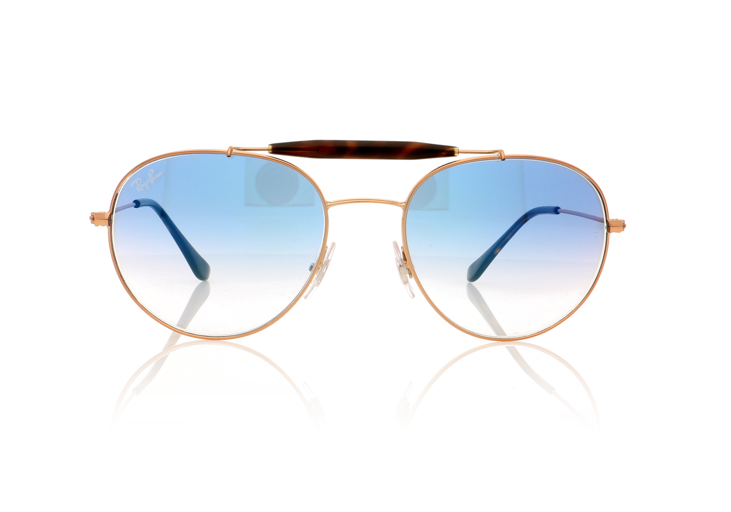 Ray-Ban RB3540 Copper/Clear Gradient Blue Lenses 90353F Sunglasses