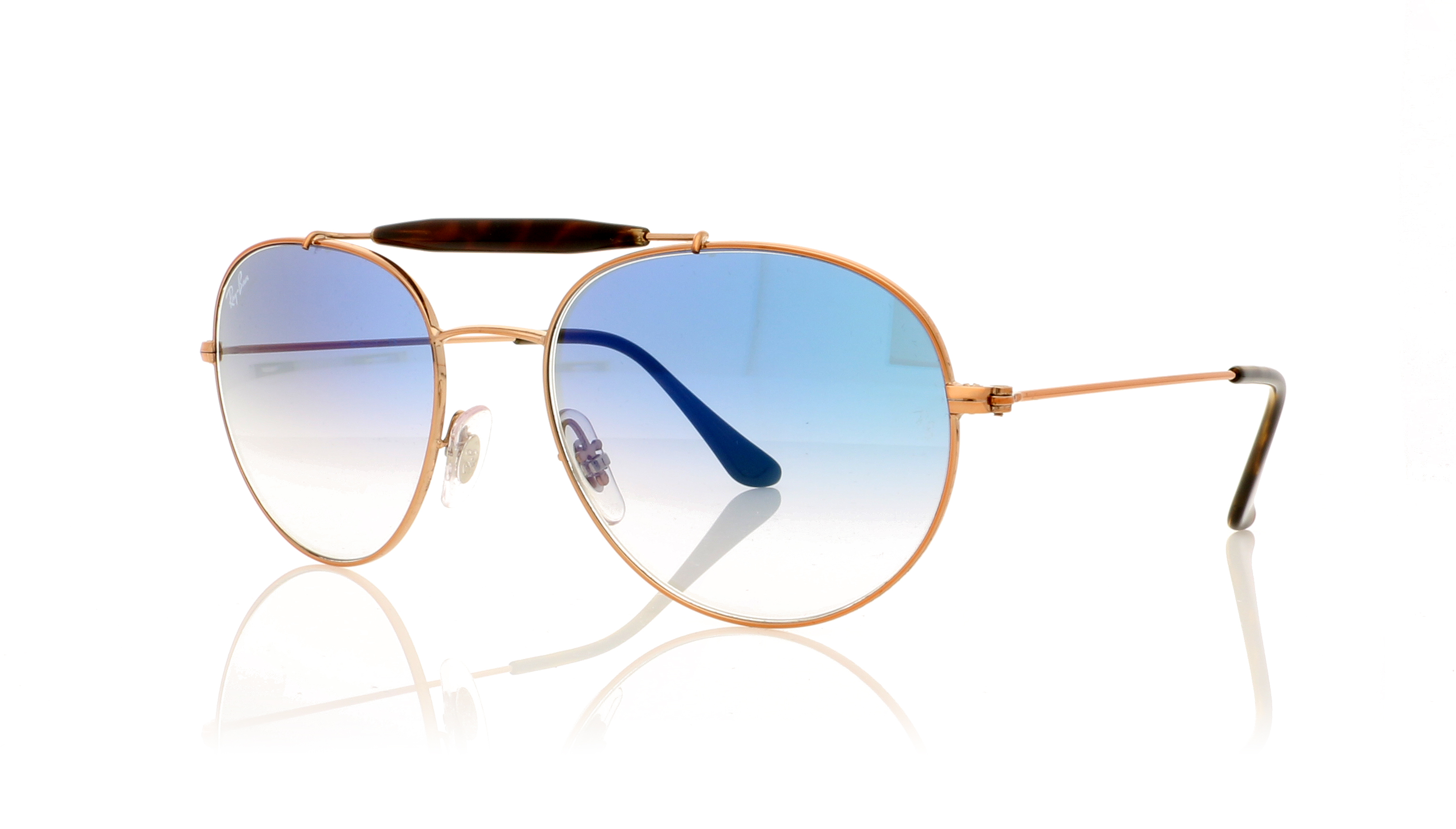 Ray-Ban RB3540 Copper/Clear Gradient Blue Lenses 90353F Sunglasses