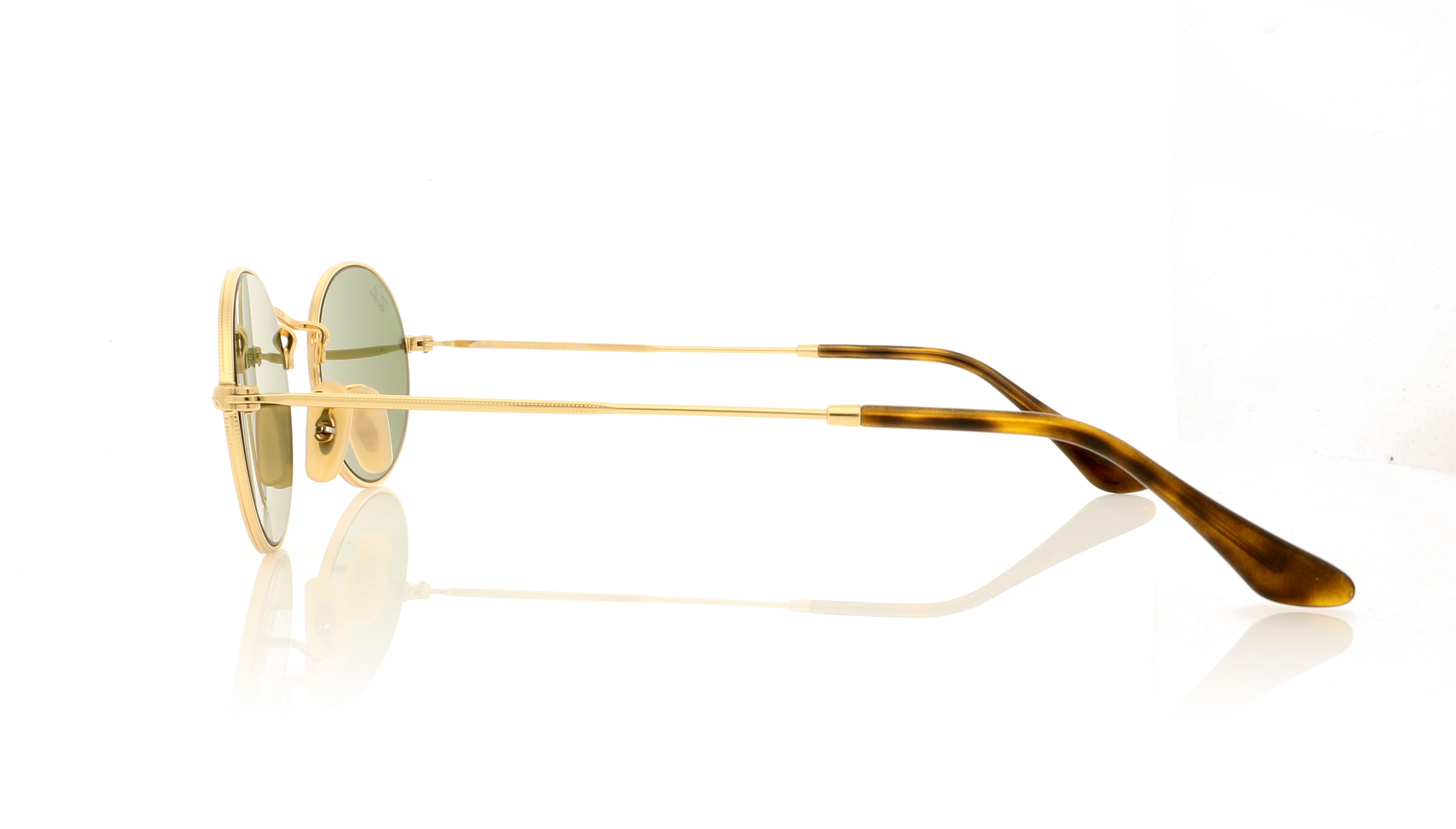 Ray-Ban Oval RB3547N Gold/Light Blue Flash Lenses 001/9O Sunglasses