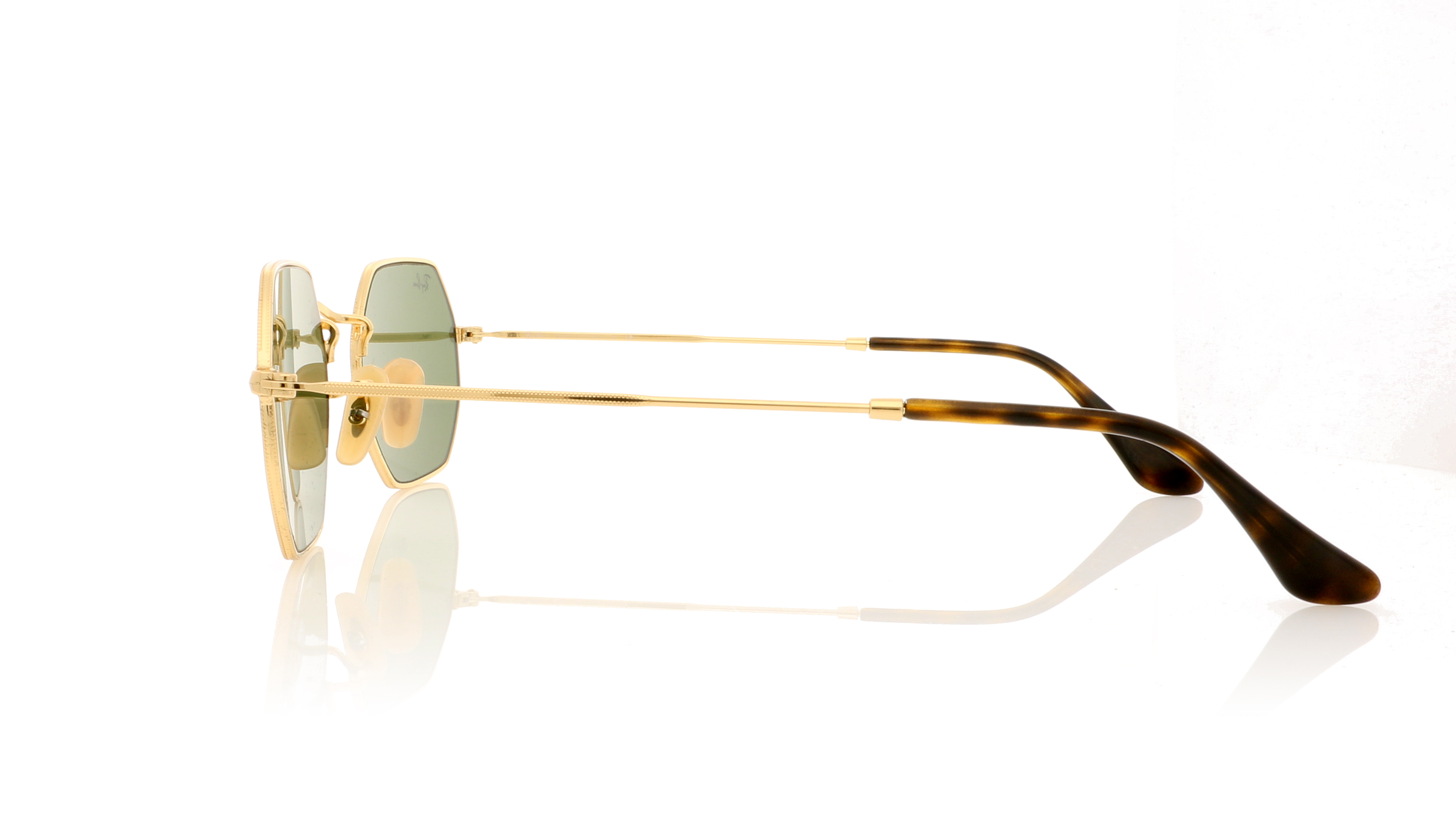 Ray-Ban Octagonal RB3556N Gold/Light Blue Flash Lenses 001/9O Sunglasses