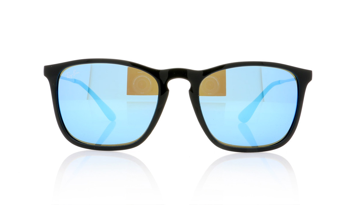 Ray-Ban Chris RB4187 Black/Lght Grn Mir Blu 601/55 Sunglasses